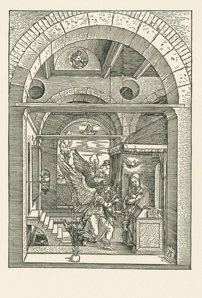 Az örömhírdetés, 1503 körül (fametszet) alkotó: Albrecht Dürer or Duerer