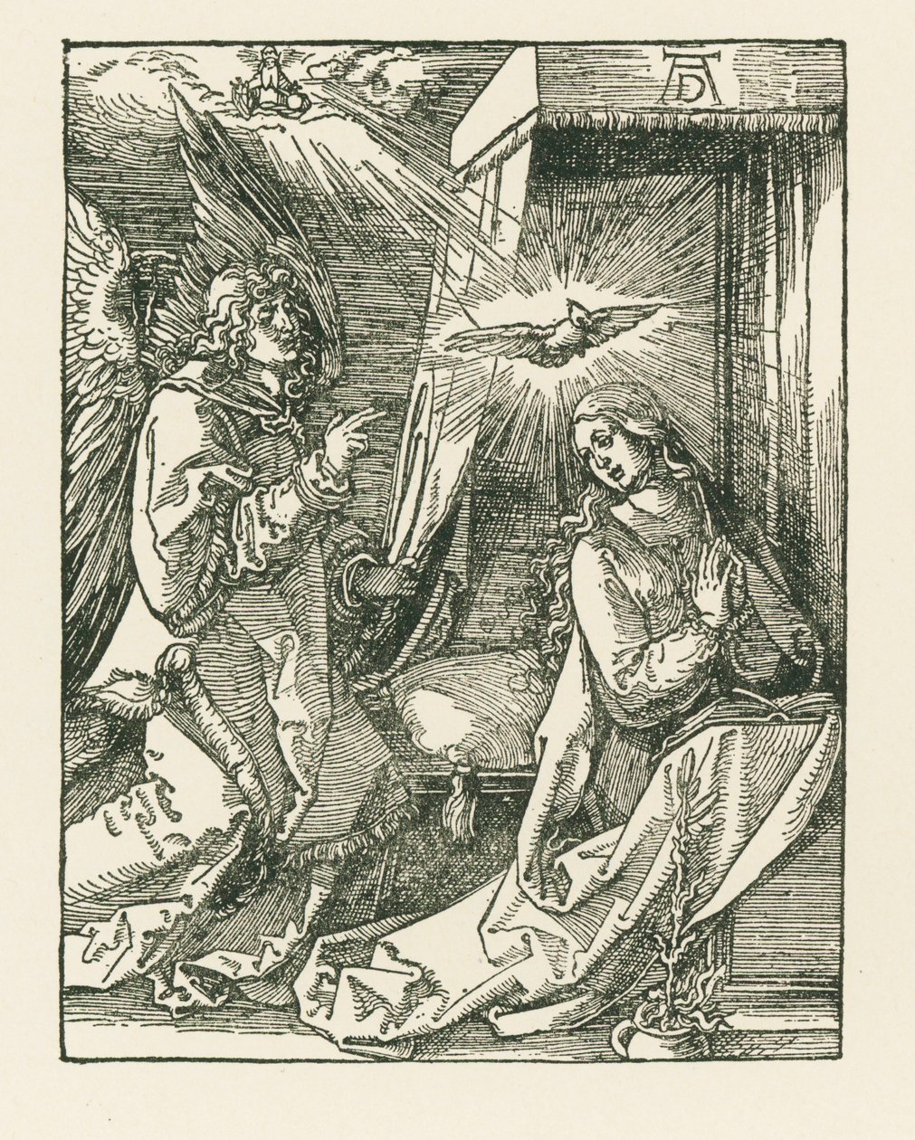 Az örömhírdetés, 1510 körül (fametszet) alkotó: Albrecht Dürer or Duerer