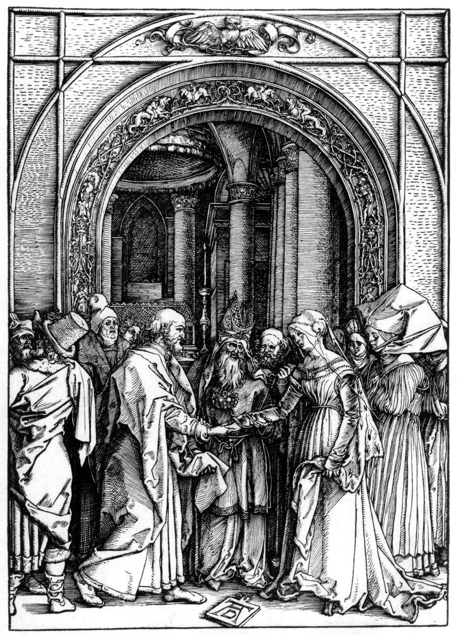 A Szűzanya jegyese, A Szűz életéből, 1504 körül (fametszet) alkotó: Albrecht Dürer