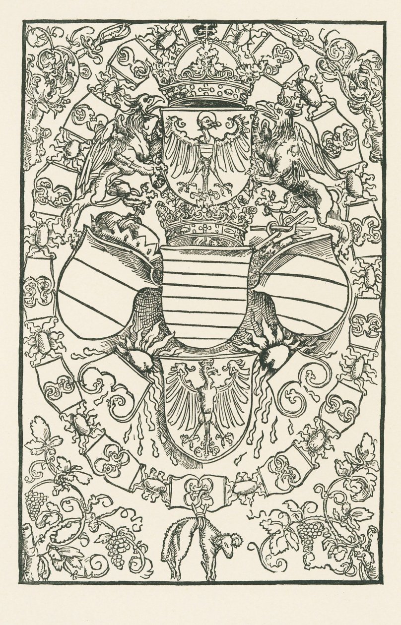 I. Maximilián címere, mint a rómaiak királya alkotó: Albrecht Dürer or Duerer