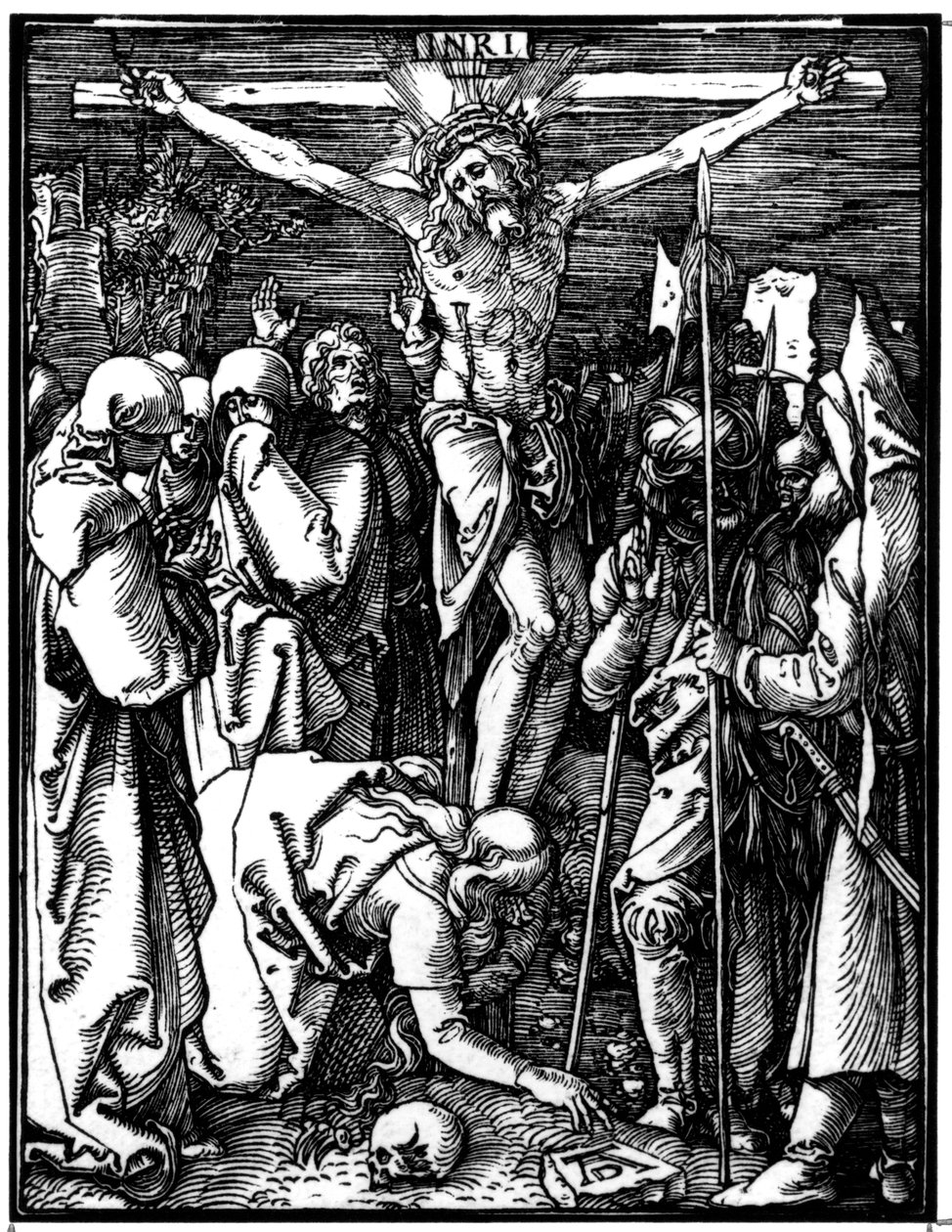 A keresztre feszítés, A kis szenvedélyből, 1509-1511 körül (fametszet) alkotó: Albrecht Dürer