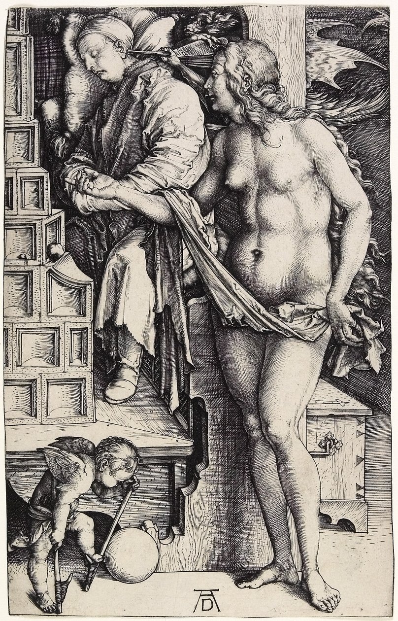 Az álom, 1500 körül (metszet) alkotó: Albrecht Dürer