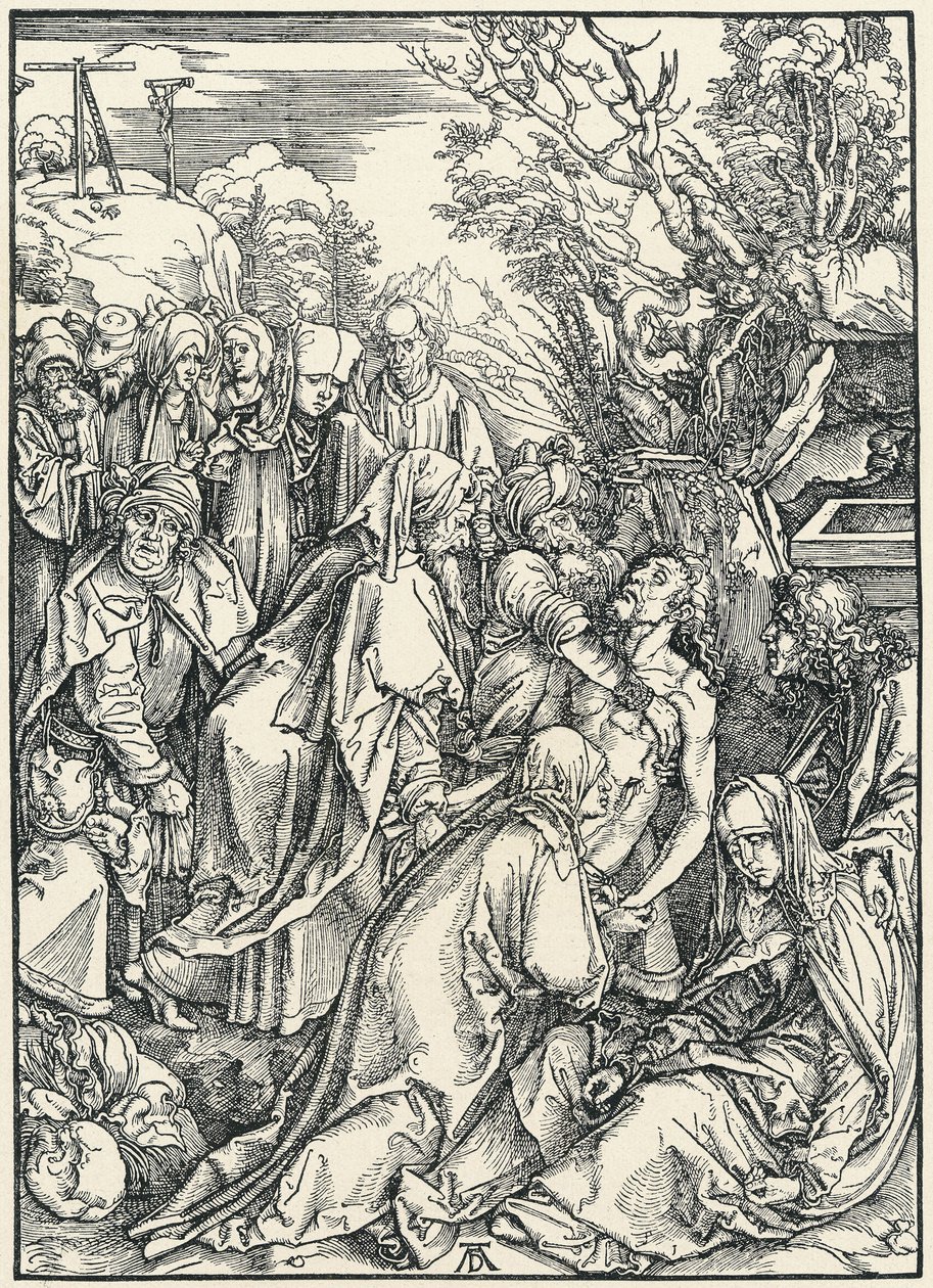 A síremlék, a Nagy Passióból, 1496-97 körül (fametszet) alkotó: Albrecht Dürer