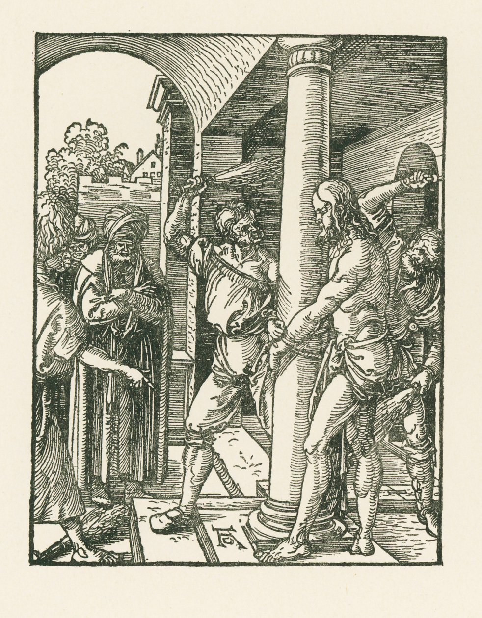 A megostorozás, 1509 körül (fametszet) alkotó: Albrecht Dürer or Duerer