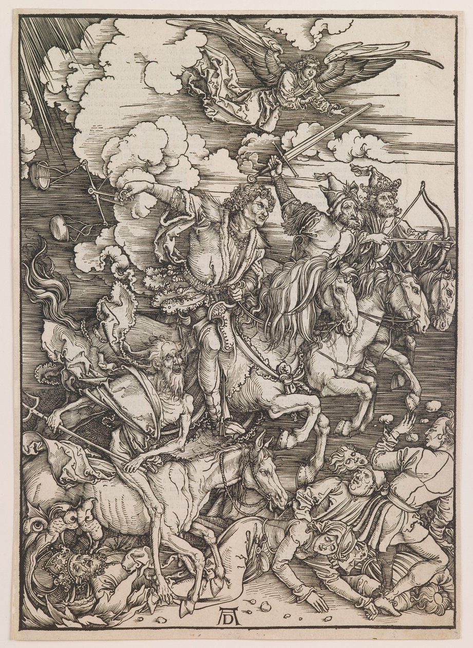 Az Apokalipszis négy lovasa, az "Apokalipszis"-ből, 1497-98 körül (fametszet) alkotó: Albrecht Dürer or Duerer