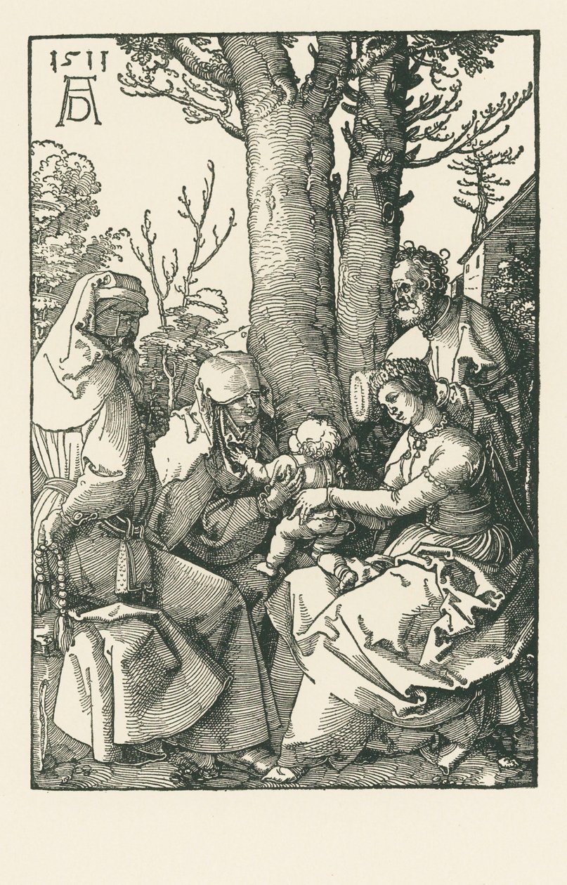 A Szent Család Joachim és Anna egy fa alatt alkotó: Albrecht Dürer or Duerer