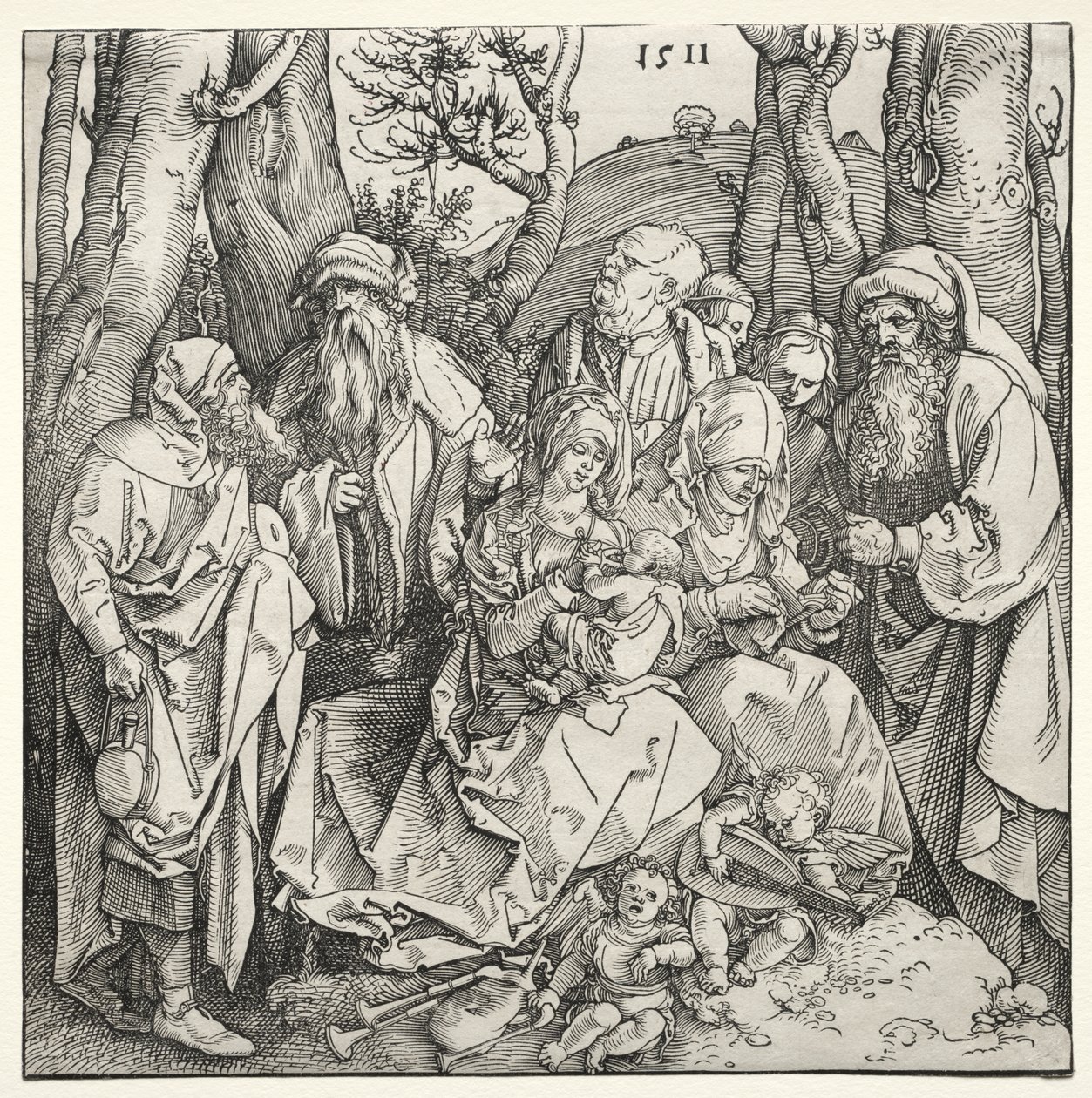A Szent Család két muzsikus angyallal alkotó: Albrecht Dürer or Duerer
