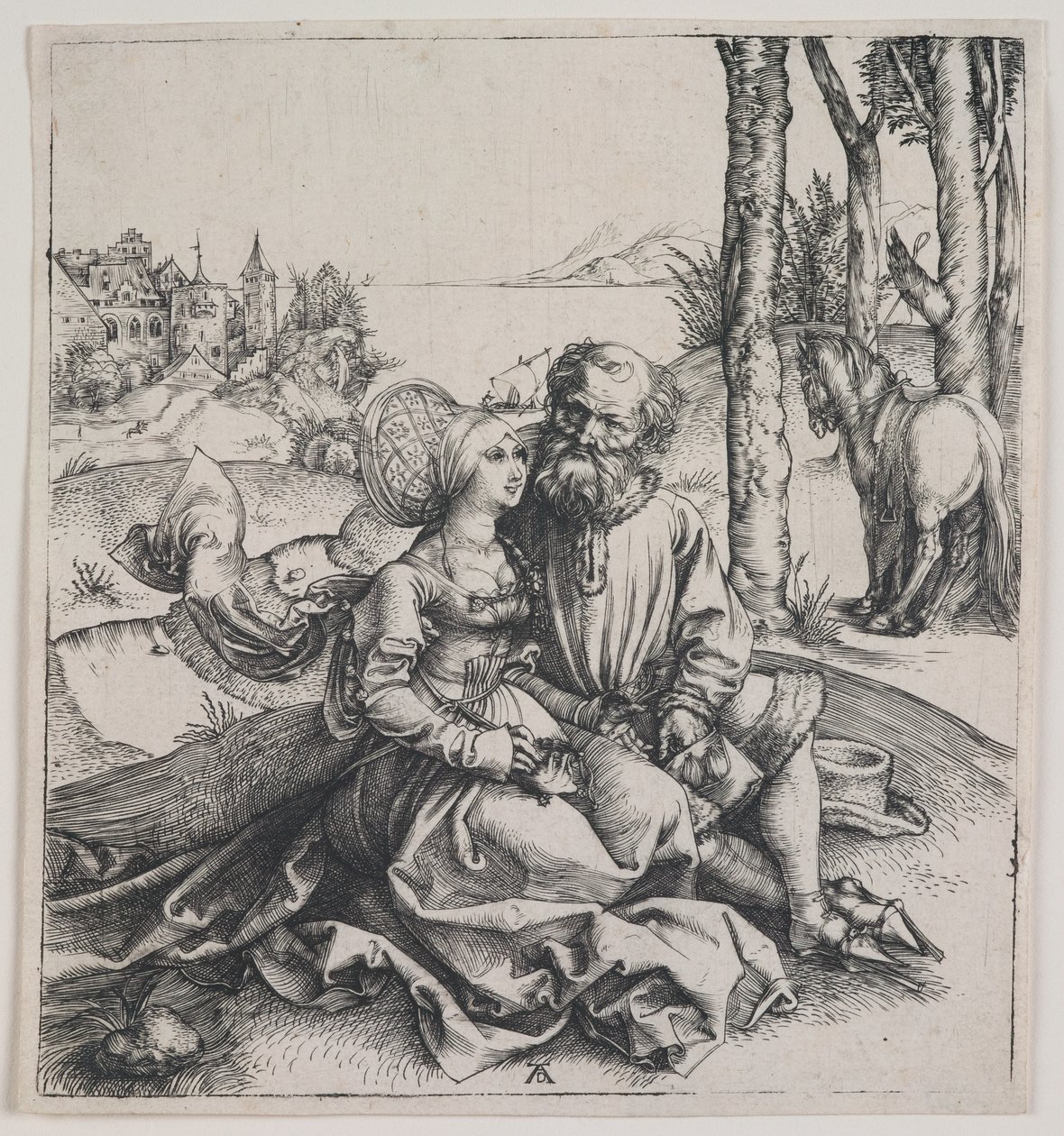 A rosszul összeválogatott pár, 1495 körül (metszet) alkotó: Albrecht Dürer or Duerer