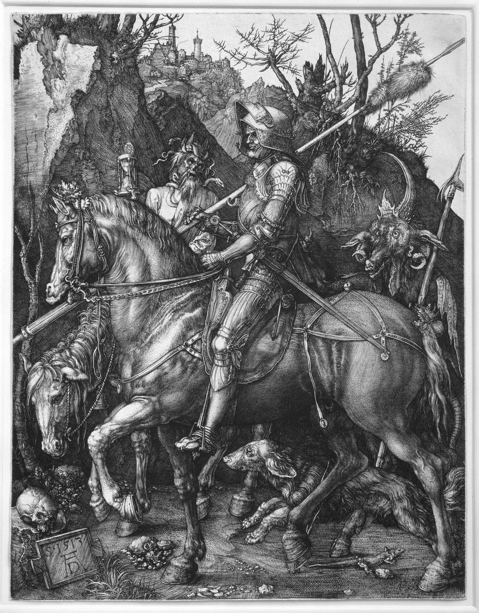 Albrecht Durer (1471-1528) A lovag, a halál és az ördög metszete 1513 V. 0,25x0,19 m Párizs, Musee du Louvre alkotó: Albrecht Dürer