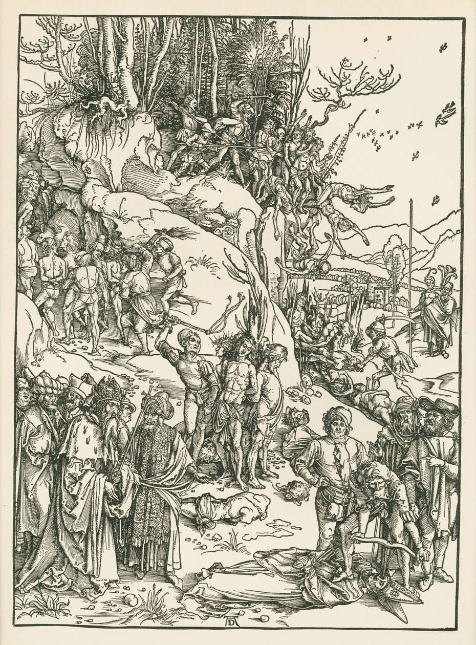 A tízezer ember mártíromsága, 1496 körül (fametszet) alkotó: Albrecht Dürer or Duerer