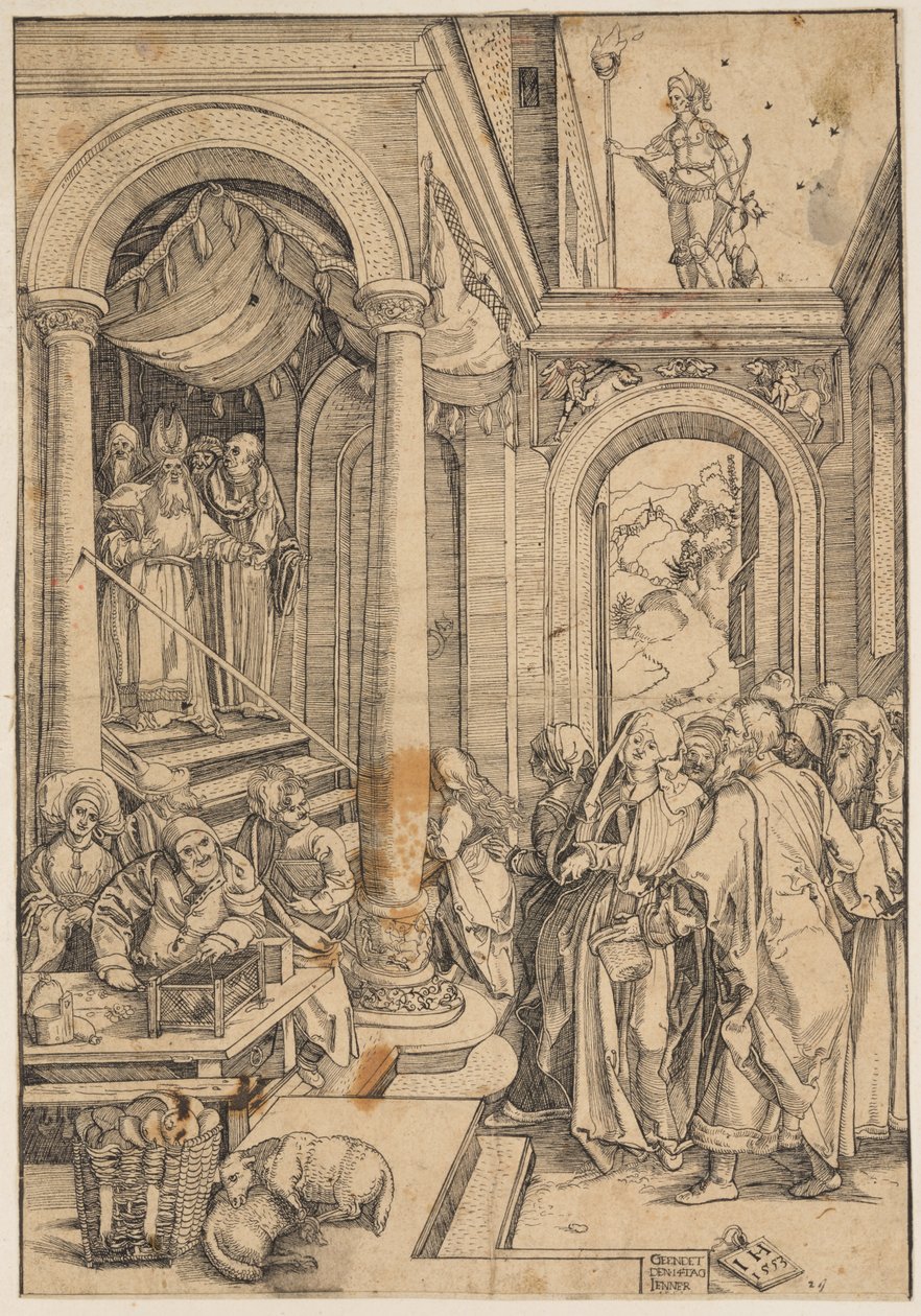 A Szűz bemutatása a templomban alkotó: Albrecht Dürer