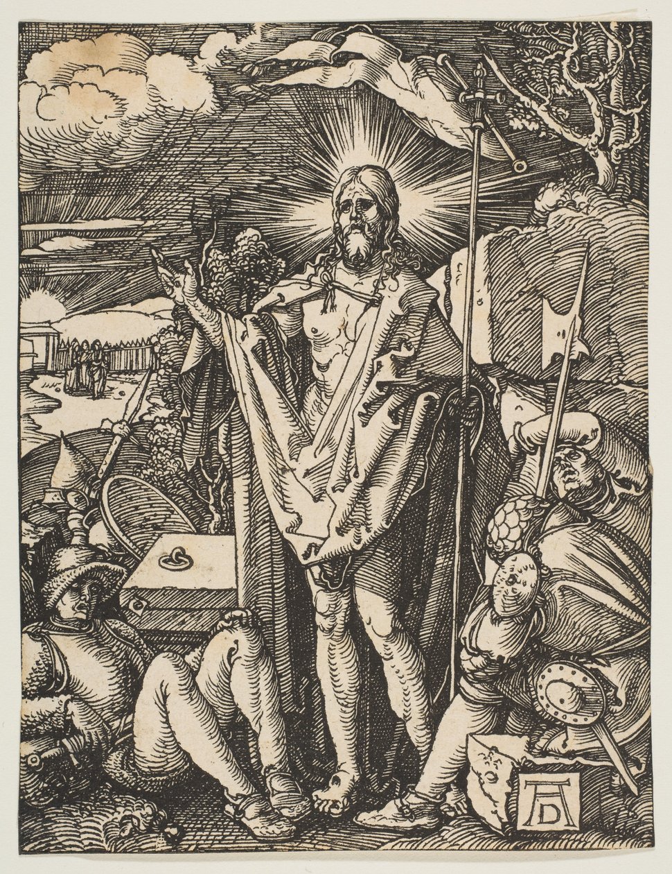 A feltámadás, a kis passióból, 1510 körül alkotó: Albrecht Dürer