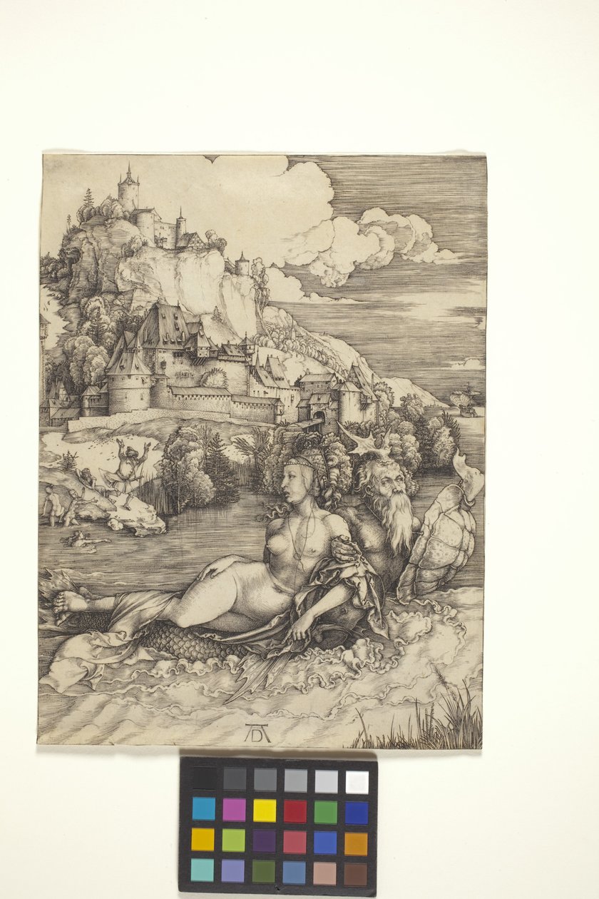 A tengeri szörny (Meerwunder) (metszet fektetett papírra) alkotó: Albrecht Dürer