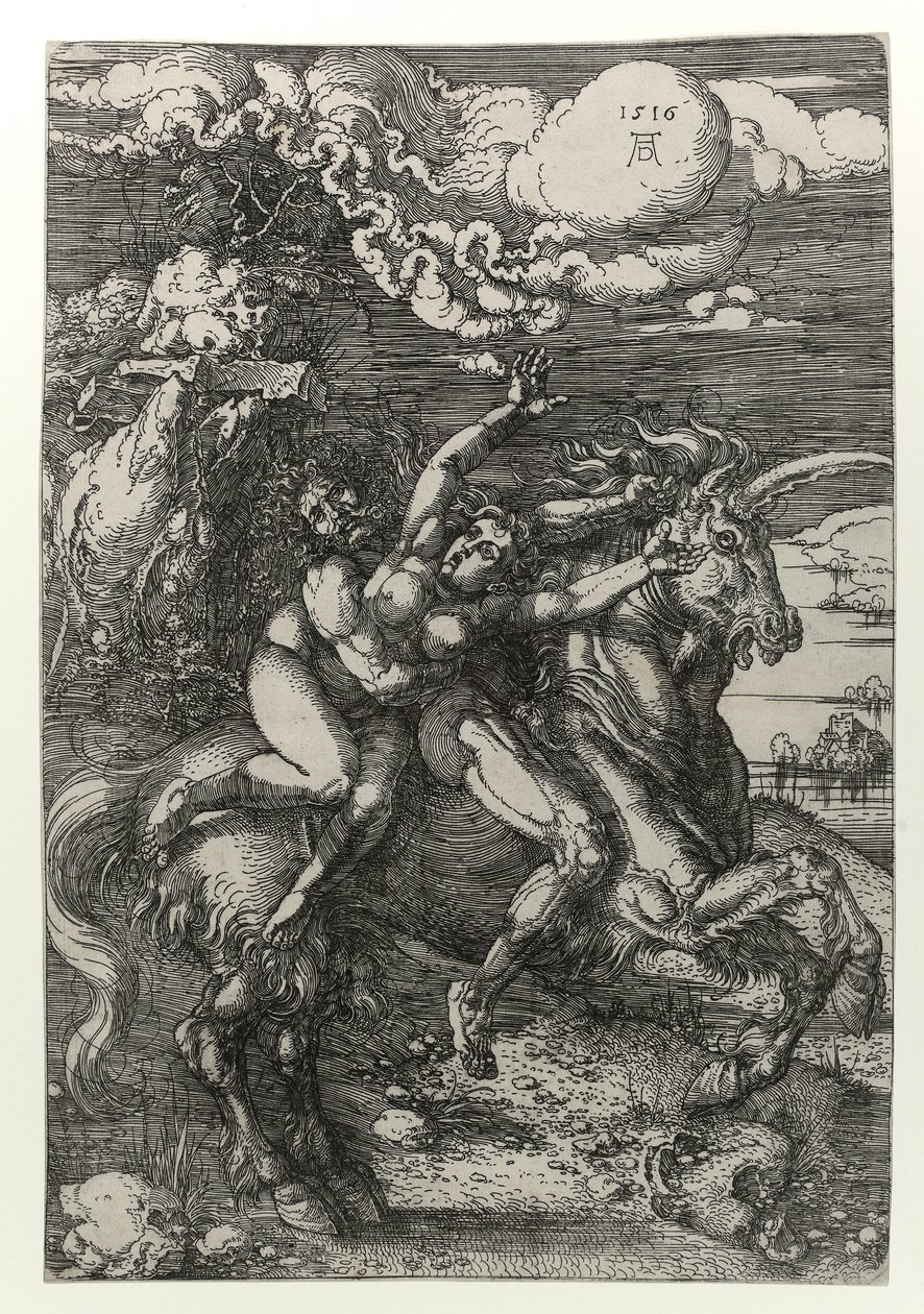 Az egyszarvú elrablása alkotó: Albrecht Dürer
