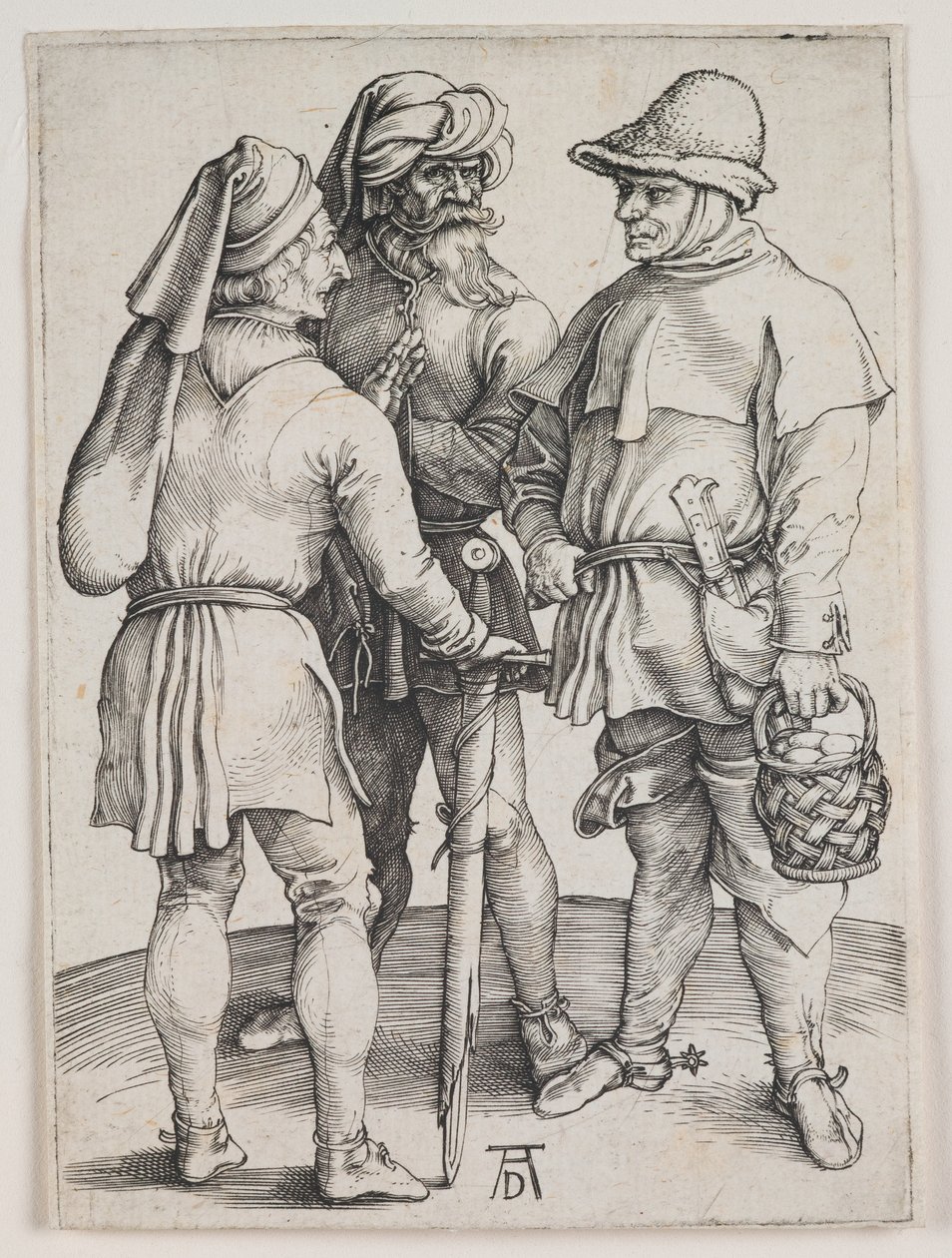 Három paraszt beszélgetésben, 1497 körül (metszet) alkotó: Albrecht Dürer or Duerer