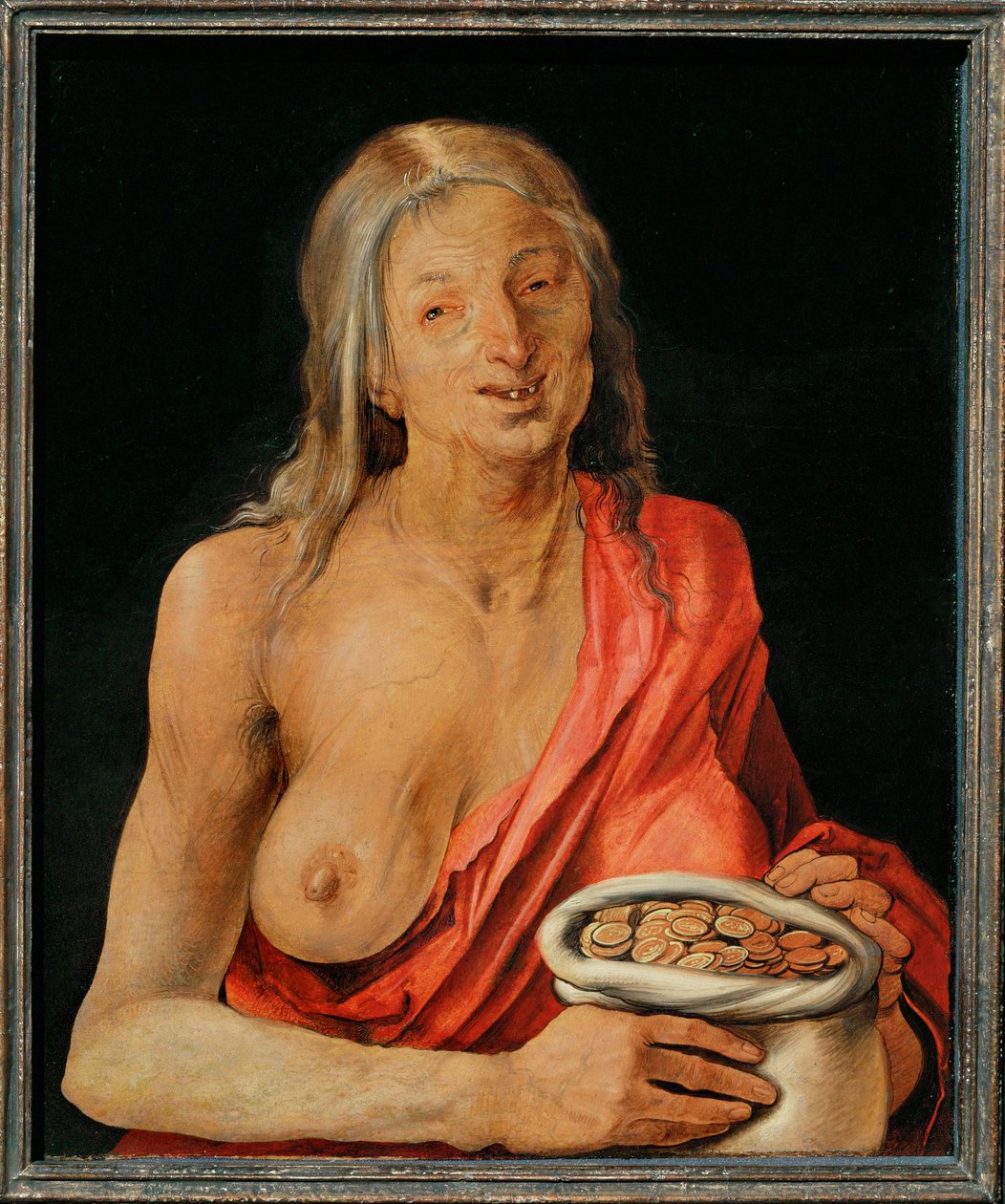 Vanitas, fiatalember portréjának hátoldala (hársfára festve) alkotó: Albrecht Dürer or Duerer