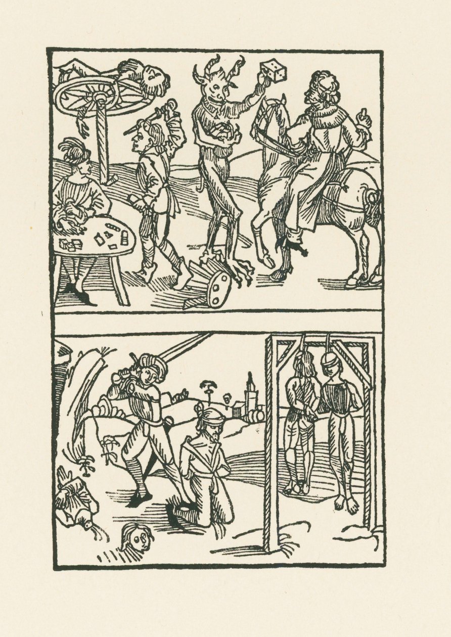 Woodcut to " Wie der Würffel auff ist Kumen " alkotó: Albrecht Dürer or Duerer