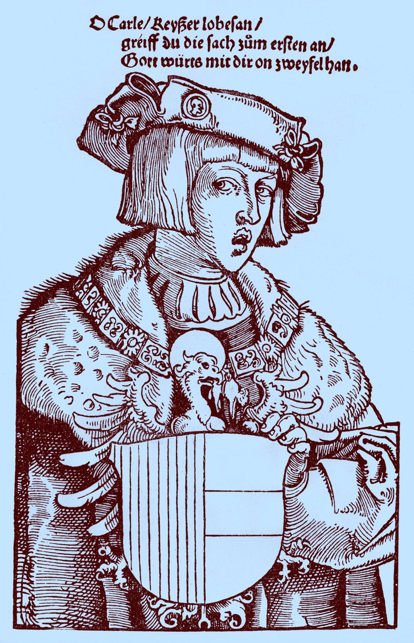 Ifjúsági V. Károly (1500-1558) (metszet) alkotó: Albrecht Dürer