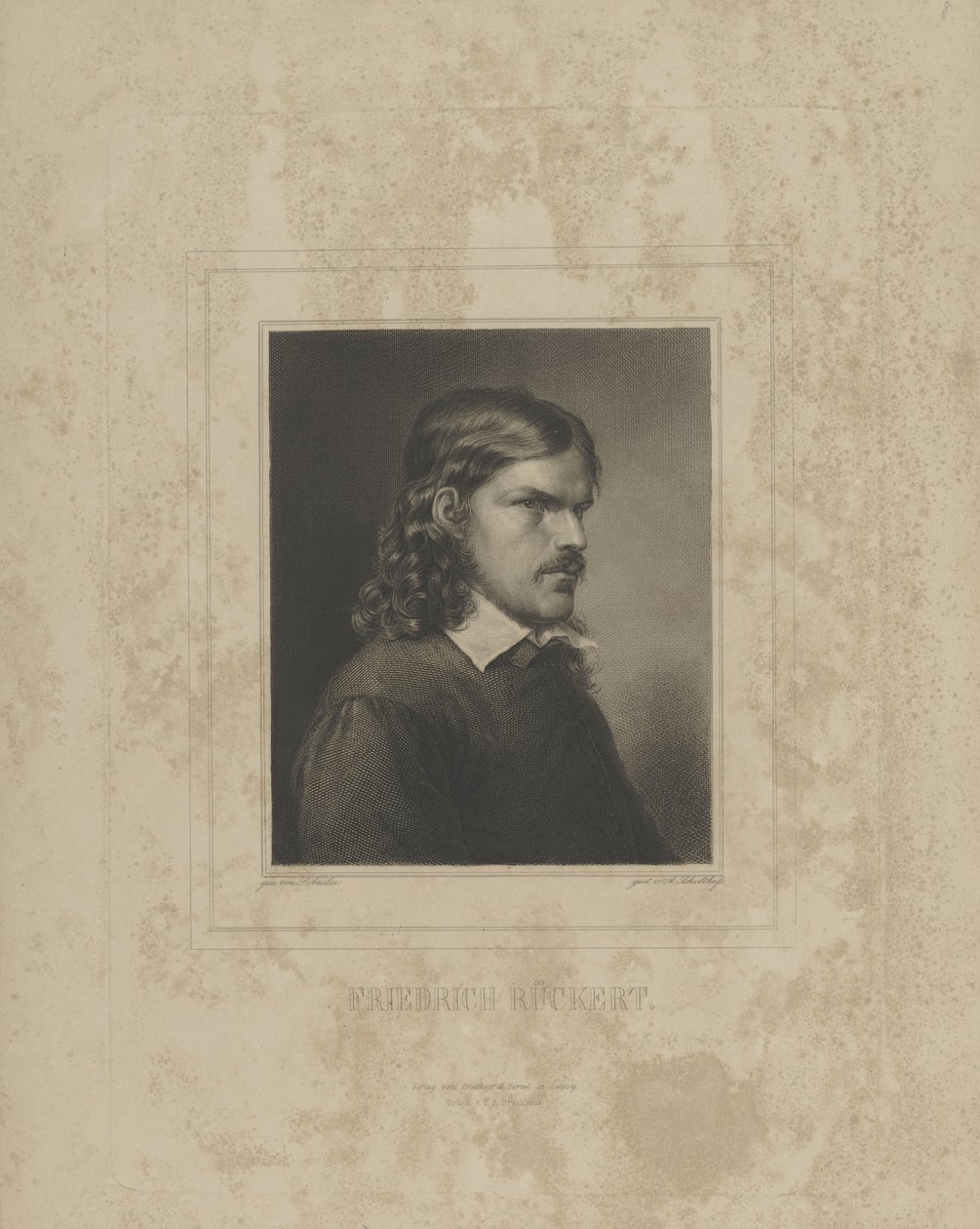 Friedrich Rueckert portréja 1788-1866, 1840-es évek. alkotó: Albrecht Fürchtegott Schultheiss