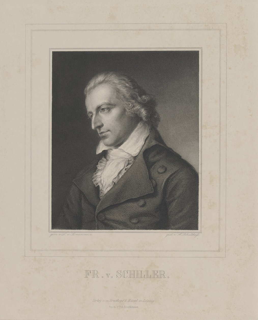 Friedrich von Schiller portréja 1759-1805, c. 1840 alkotó: Albrecht Fürchtegott Schultheiss