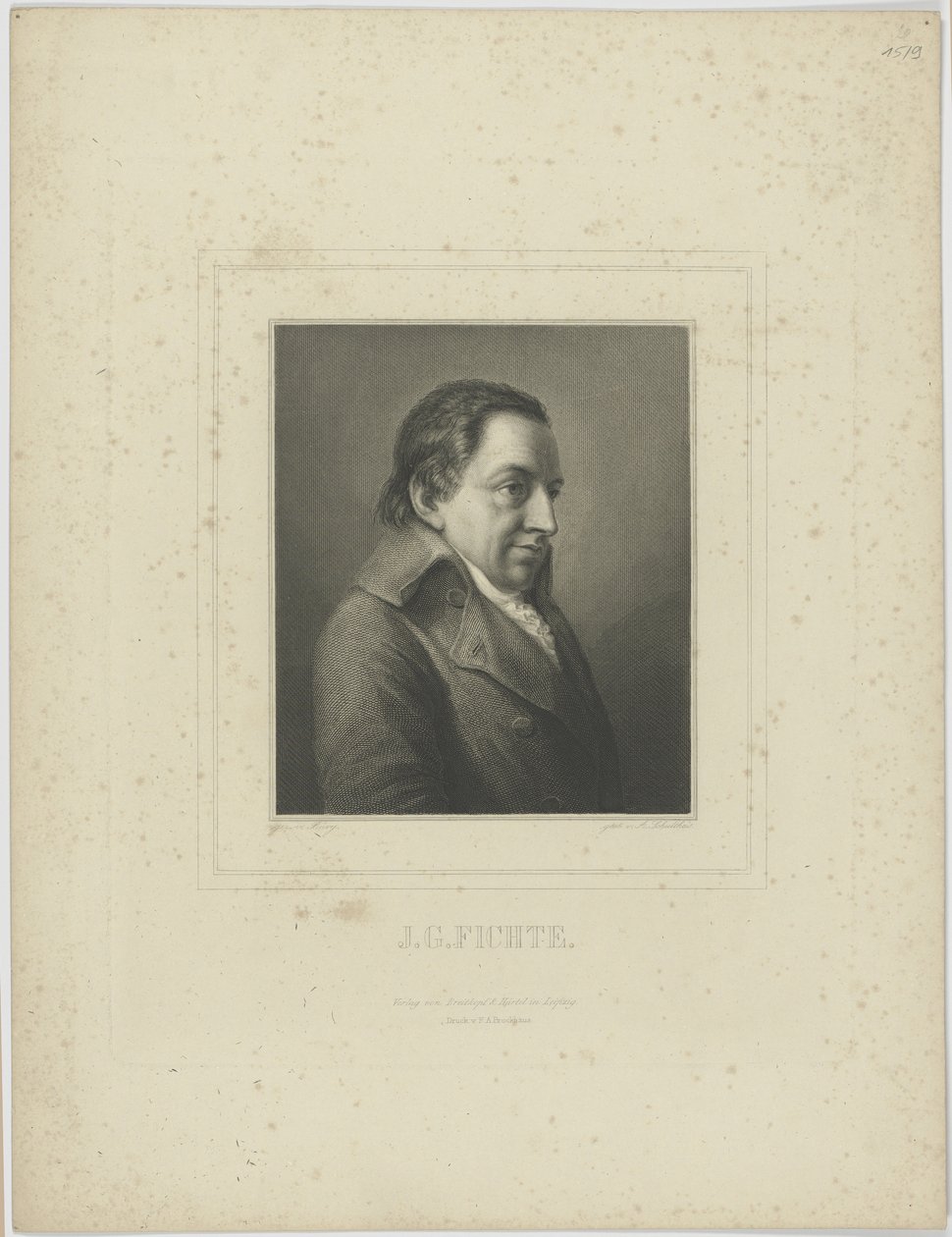 Johann Gottlieb Fichte portréja 1762-1814. alkotó: Albrecht Fürchtegott Schultheiss