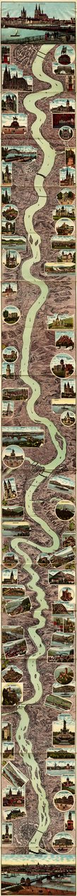 A legújabb rajnai panoráma mainz-cölnből 1909-ből alkotó: Albumfabrik Eisenach