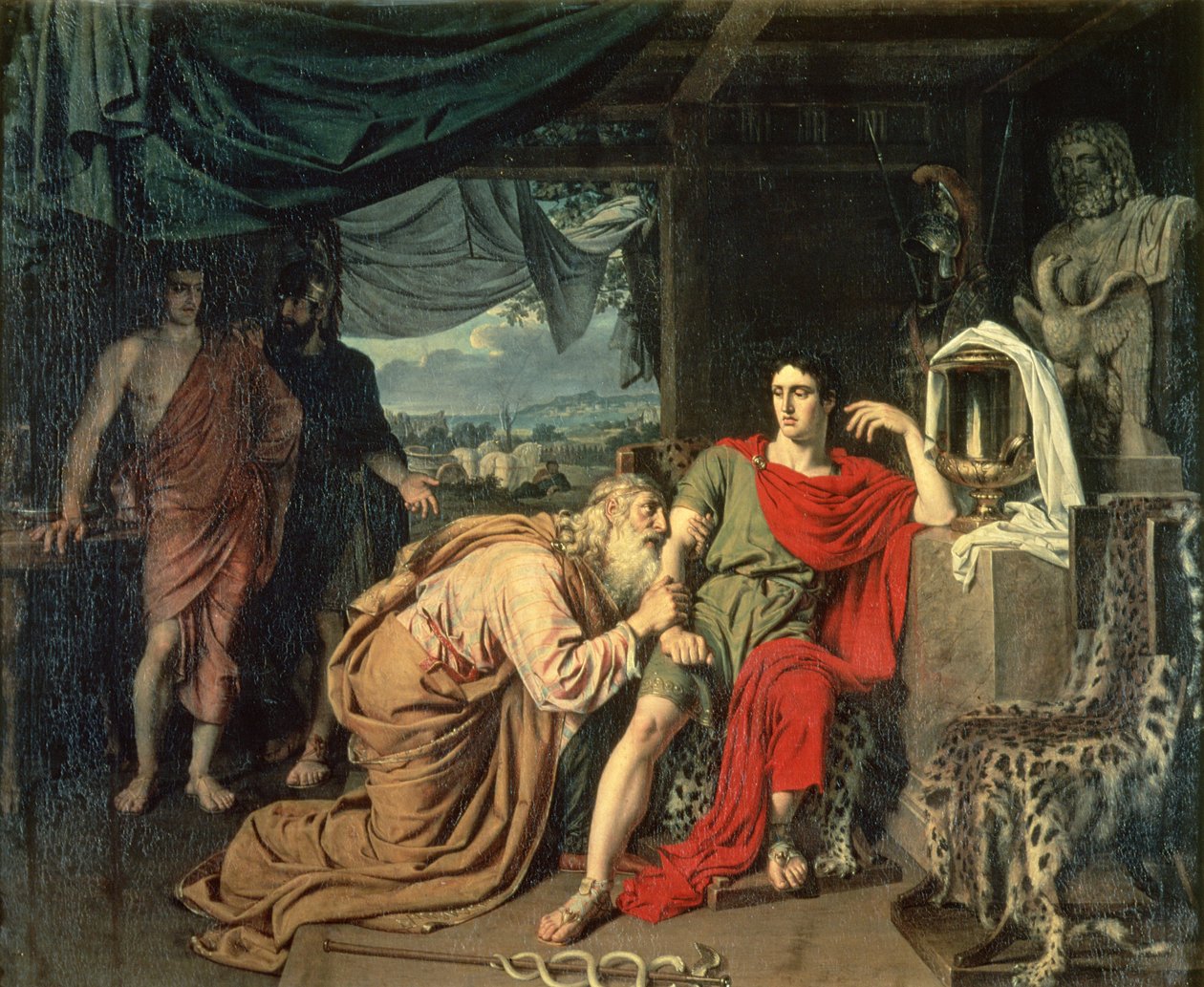 Priamosz király könyörög Akhilleusznak Hektór holttestének visszaadásáért, 1824 alkotó: Aleksander Ivanov