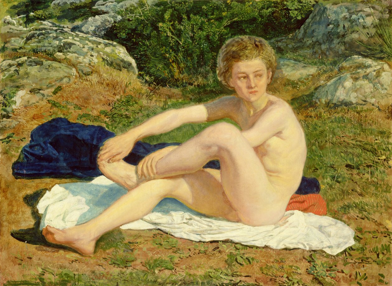 Egy meztelen fiú, „Krisztus megjelenése a nép előtt” című tanulmány, 1840-50 alkotó: Aleksandr Andreevich Ivanov