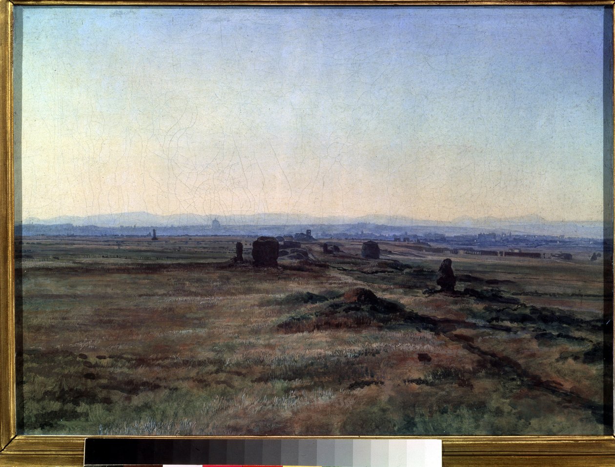 ""Kilátás a Via Appiára (Appian Way) naplementekor"" Alekszandr Ivanov (1806-1858) festménye 1845 Állami Tretyakov Galéria, Moszkva alkotó: Aleksandr Andreevich Ivanov