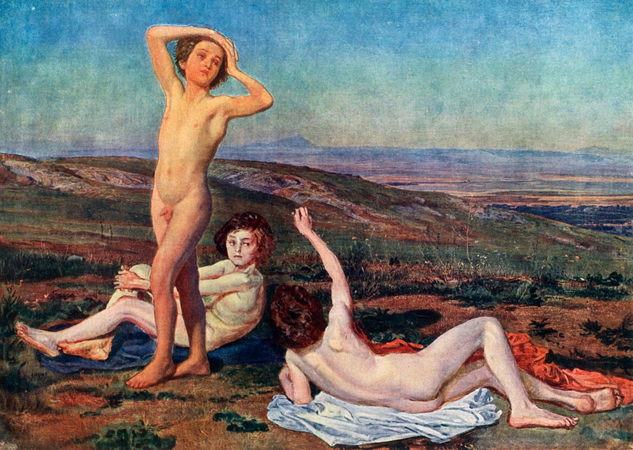 Fiúk sütkéreznek a napon, 19. század közepe, 1939. alkotó: Aleksandr Ivanov