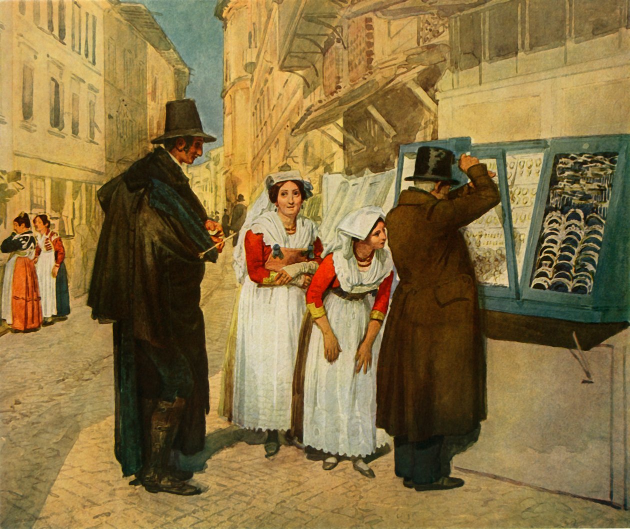 Campagnuolo vőlegény fülbevalót választ menyasszonyának, 1838, 1965. alkotó: Aleksandr Ivanov