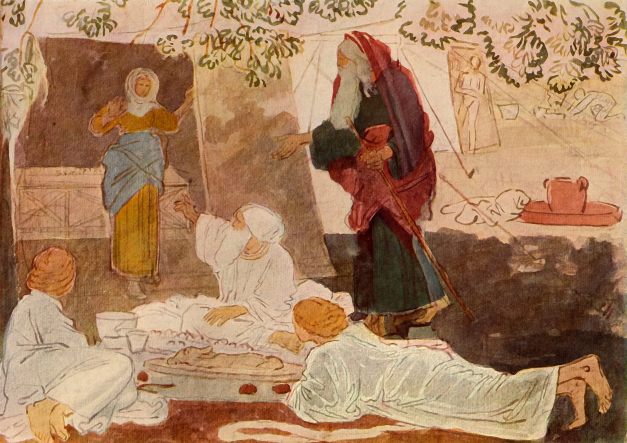 Három zarándok Ábrahámhoz látogat, 19. század közepe, 1965. alkotó: Aleksandr Ivanov