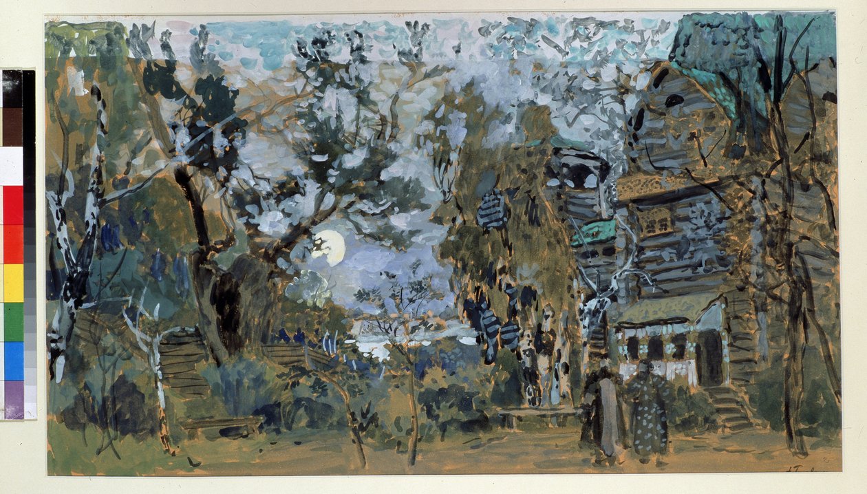 Nyikolaj Rimszkij Korszakov (Rimszkij-Korszakov) (1844-1908) A Pskovitaine (A pszkovi leány) című operájának előkészítő díszlete ( Színpadterv a Pszkovi leány című operához, N. Rimszkij Korszakov (Rimszkij-Korszakov). Alekszandr Jakvlevics alkotó: Aleksandr Jakovlevic Golovin