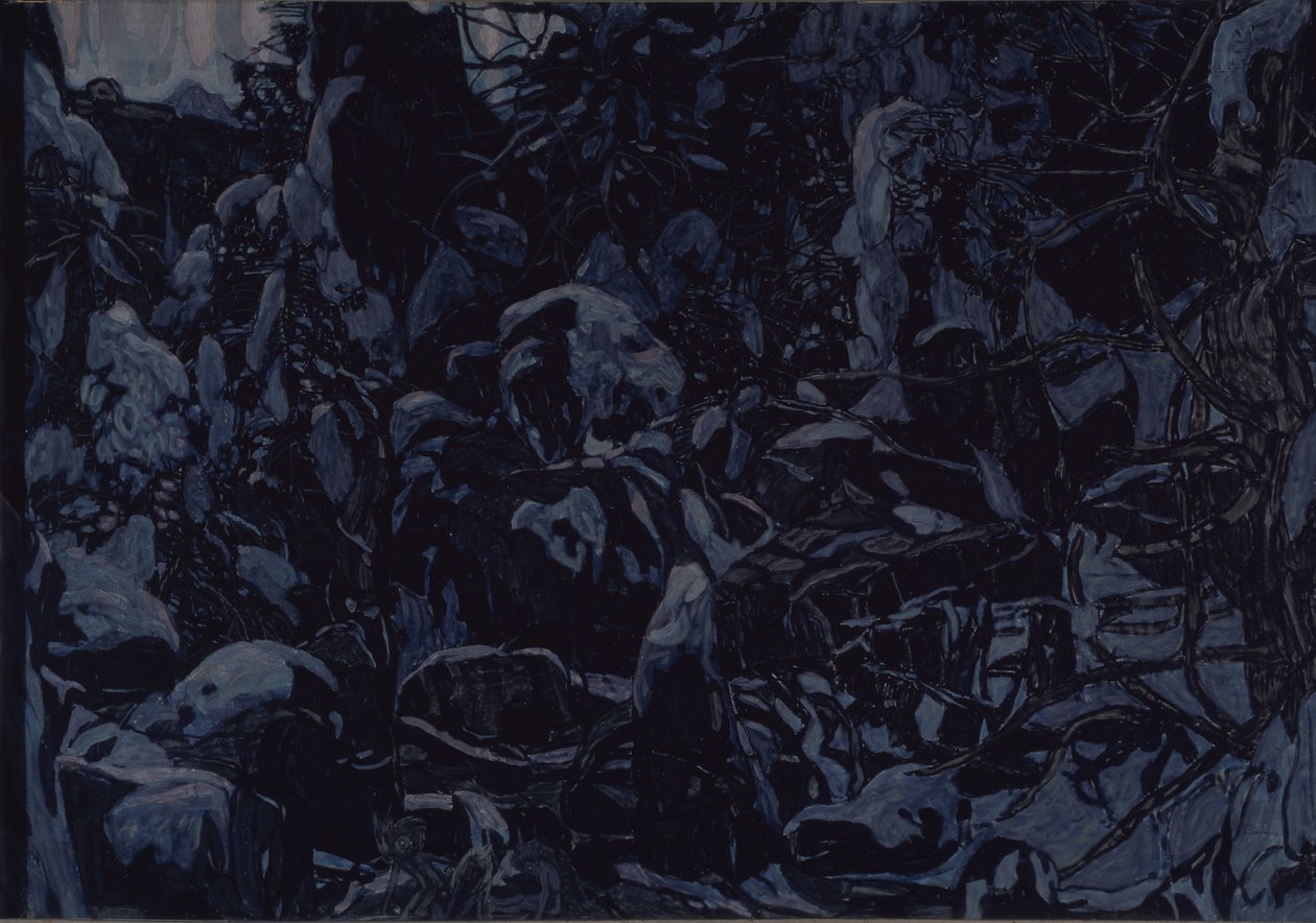 Színpadterve a Solveig baletthez E. Griegs zenéjére, 1922 alkotó: Aleksandr Jakovlevic Golovin