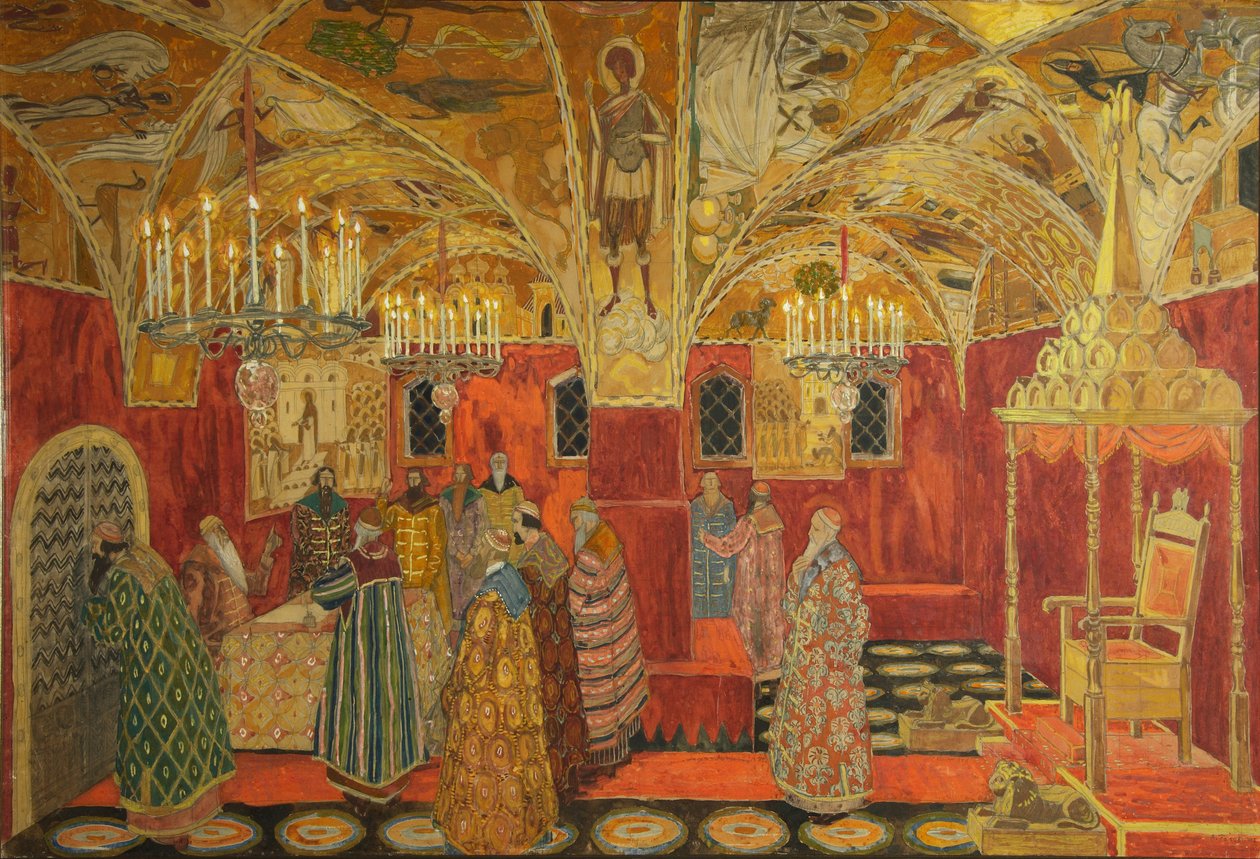 Színpadterv M. Muszorgszkij Borisz Godunov című operájához, 1911 alkotó: Aleksandr Jakovlevic Golovin