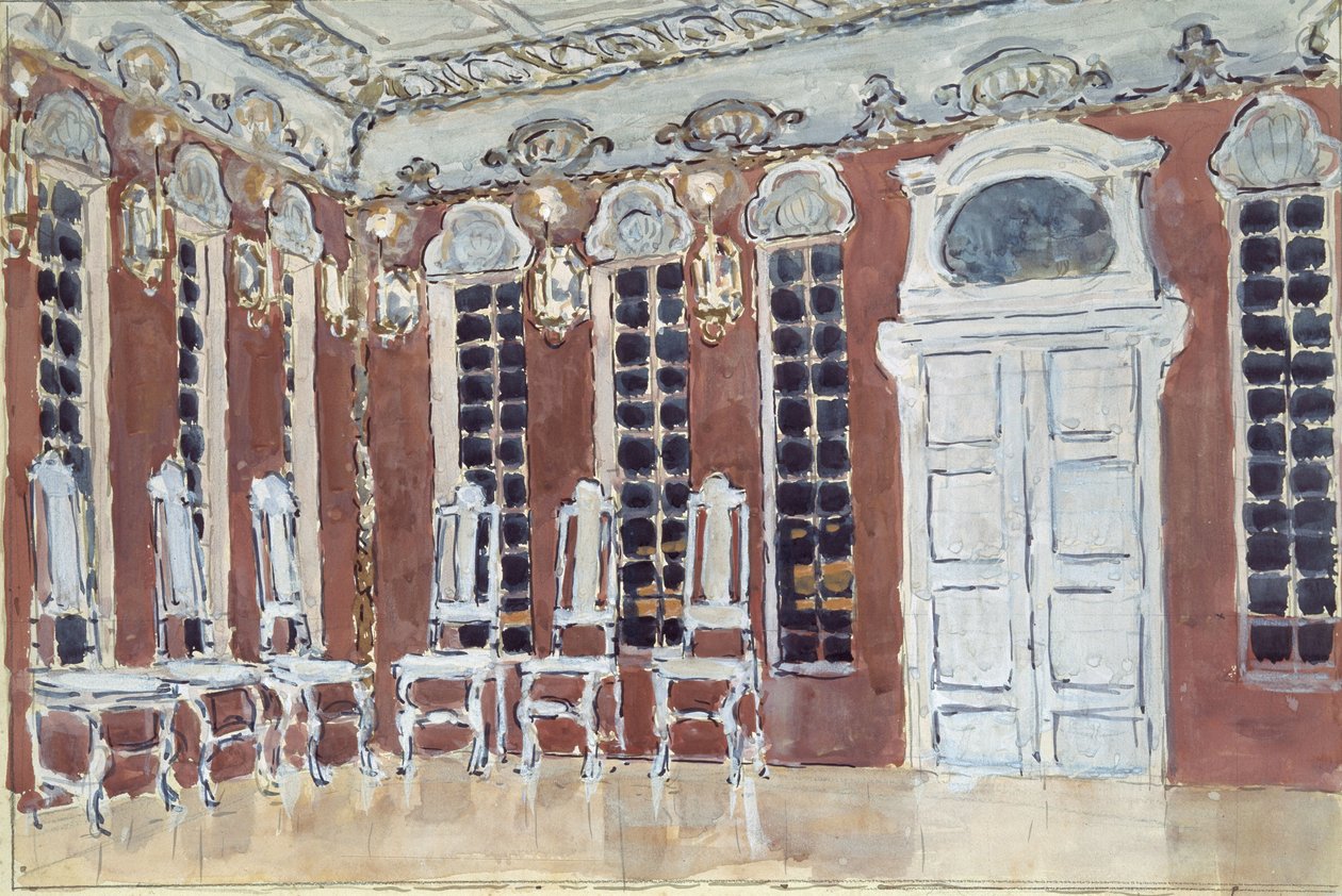 Színpadterv A. Korescsenko Jégház című operájához, 1900 alkotó: Aleksandr Jakovlevic Golovin
