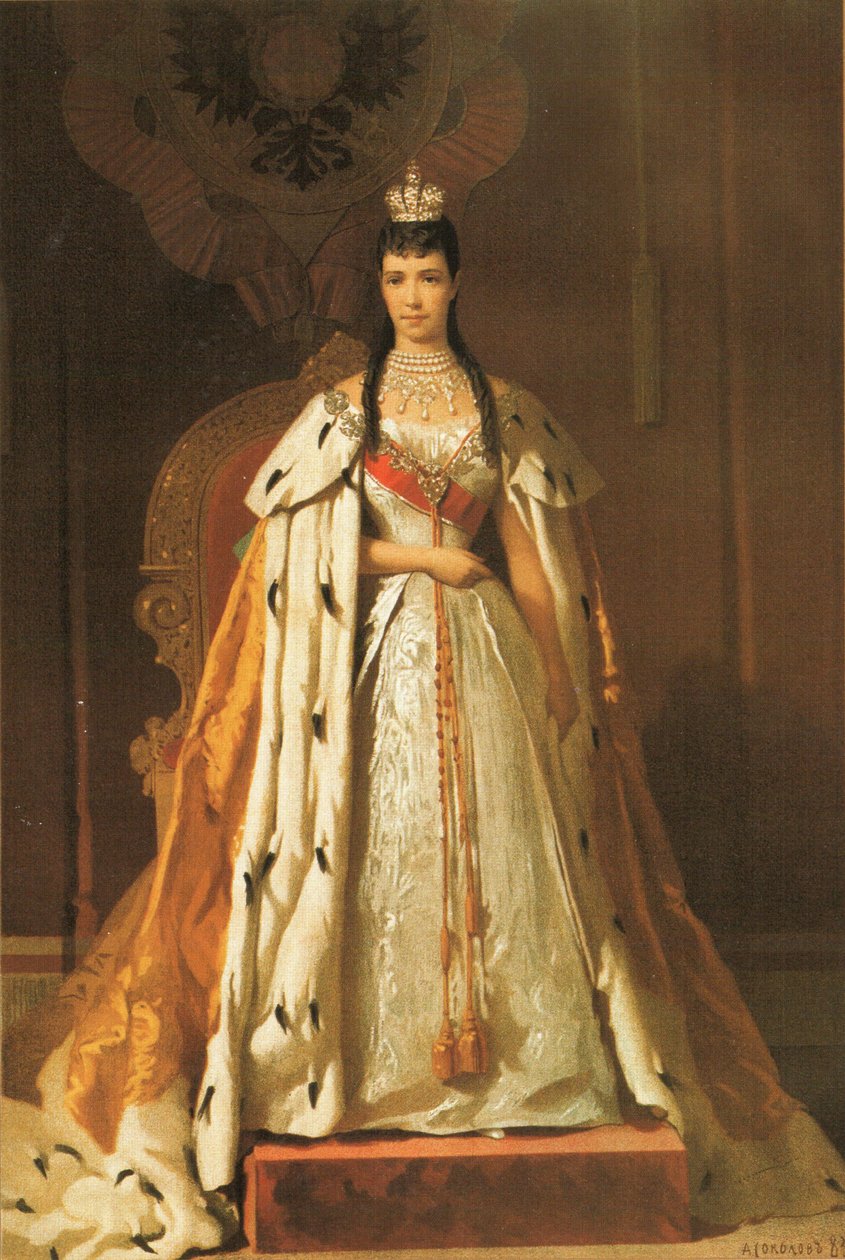 Mária Fjodorovna portréja (1847-1928) alkotó: Aleksandr Petrovic Sokolov