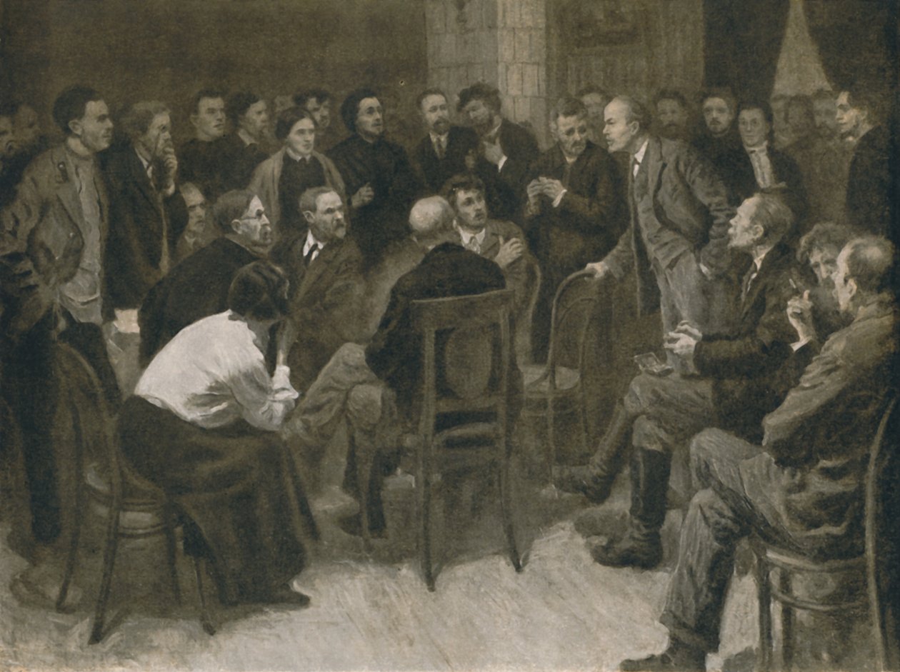 „Lenin vita a narodnyik Voroncovval 1894”, 1939. alkotó: Aleksandr Viktorovic Moravov