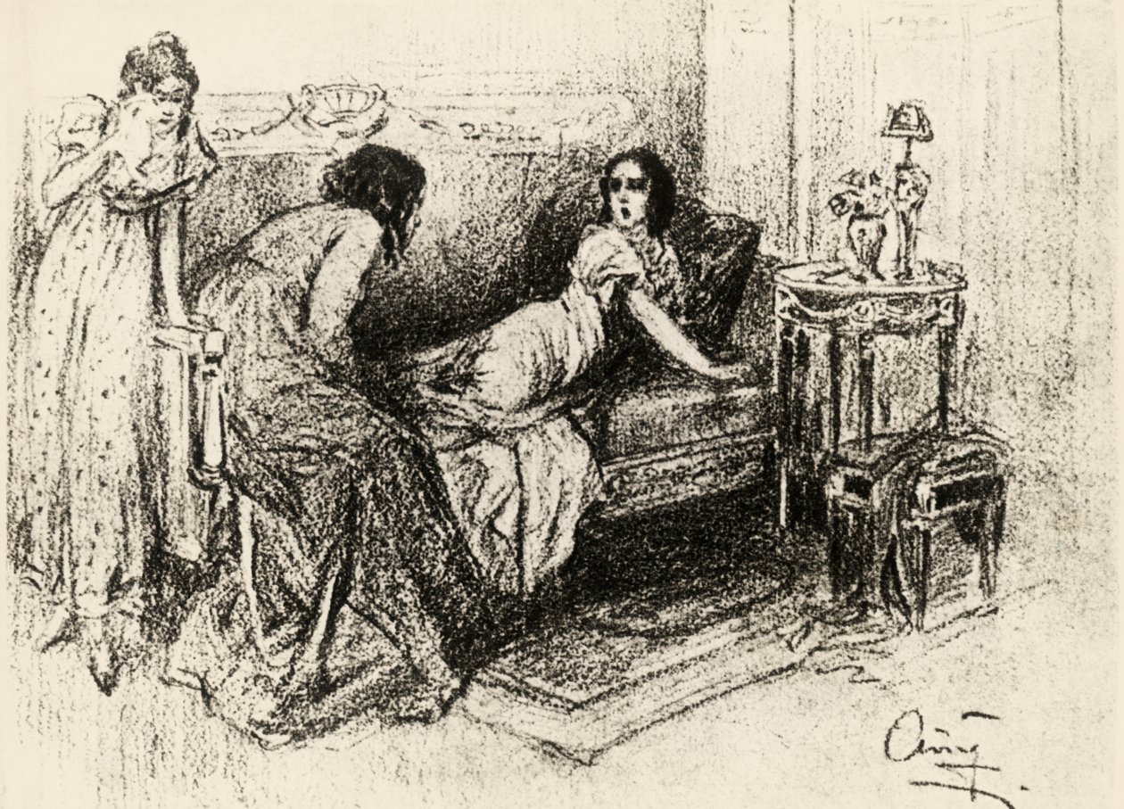 Illusztráció a "Háború és béke" című művéhez, Lev Tolsztoj (litho) alkotó: Aleksandrs Apsit