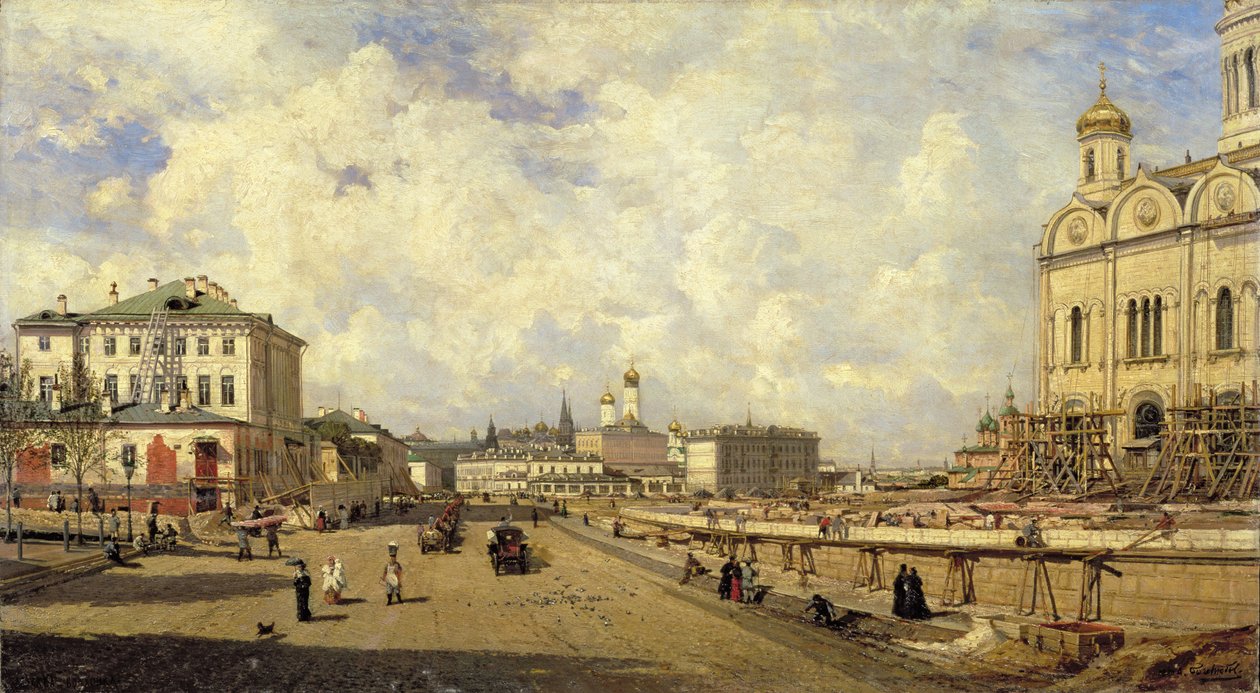 Kilátás a Megváltó Krisztus-székesegyházra Moszkvában, 1880 alkotó: Aleksei Petrovich Bogolyubov