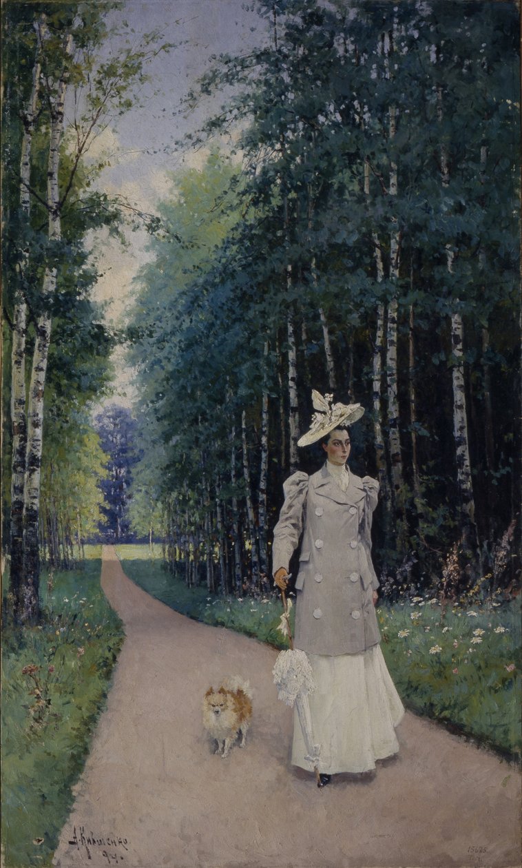 Séta. Leokadia Shirinskaya-Shikhmatova grófnő portréja, 1894 alkotó: Aleksei Danilovich Kivshenko