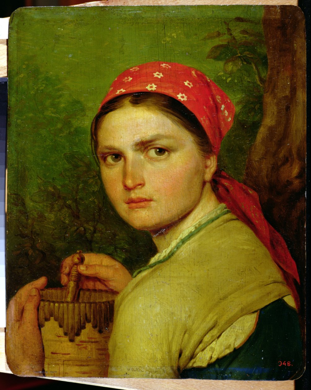 Lány nyírfakéreg-korsóval, 1824 körül alkotó: Aleksei Gavrilovich Venetsianov
