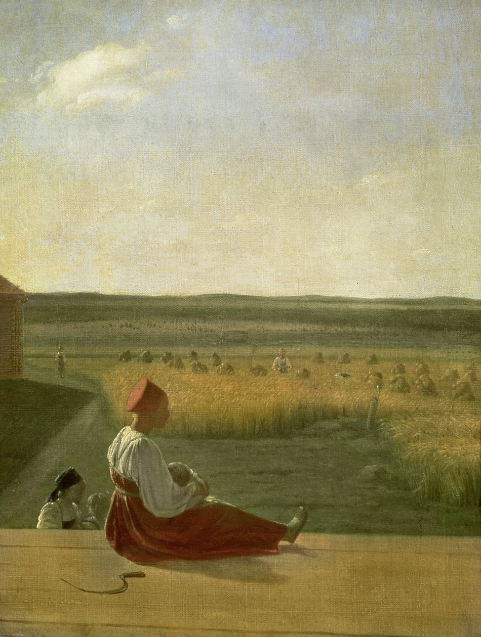 Betakarítás nyáron, 1820-as években alkotó: Aleksei Gavrilovich Venetsianov