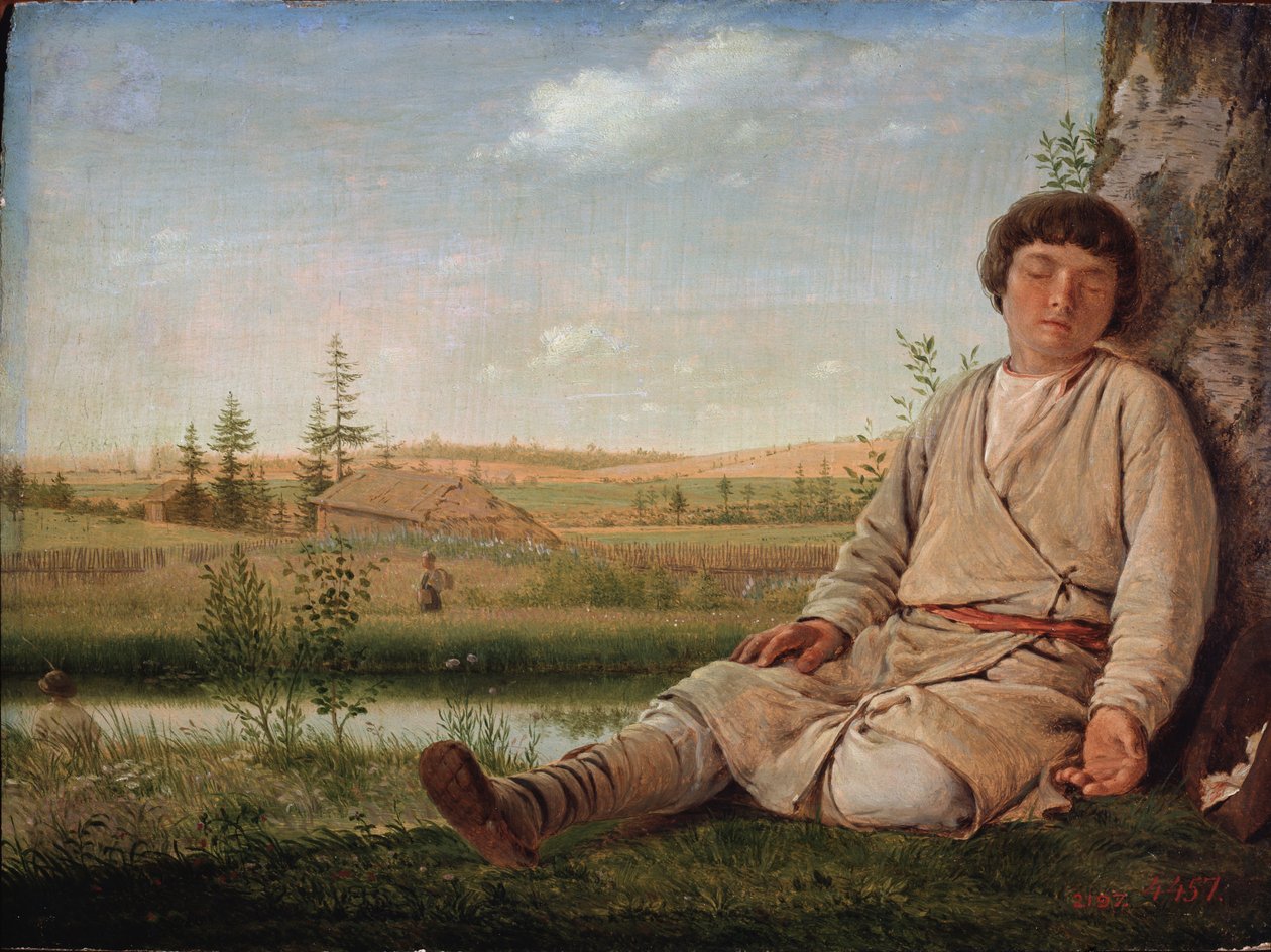 Alvó pásztorfiú, 1823 alkotó: Aleksei Gavrilovich Venetsianov