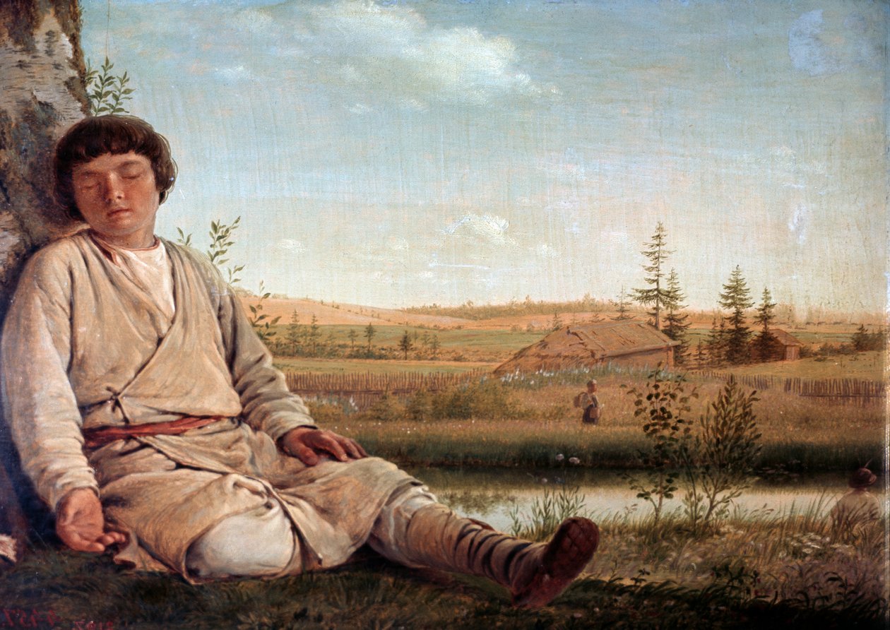 Alvó pásztor, Alekszej Venecianov (1780-1847) alkotó: Aleksei Gavrilovich Venetsianov