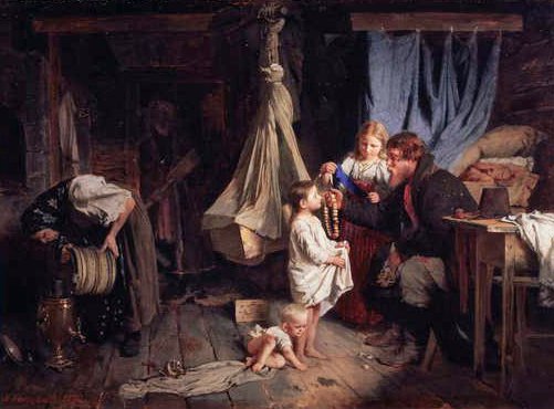 Visszatérés a városból, 1870 alkotó: Aleksei Ivanovich Korzukhin