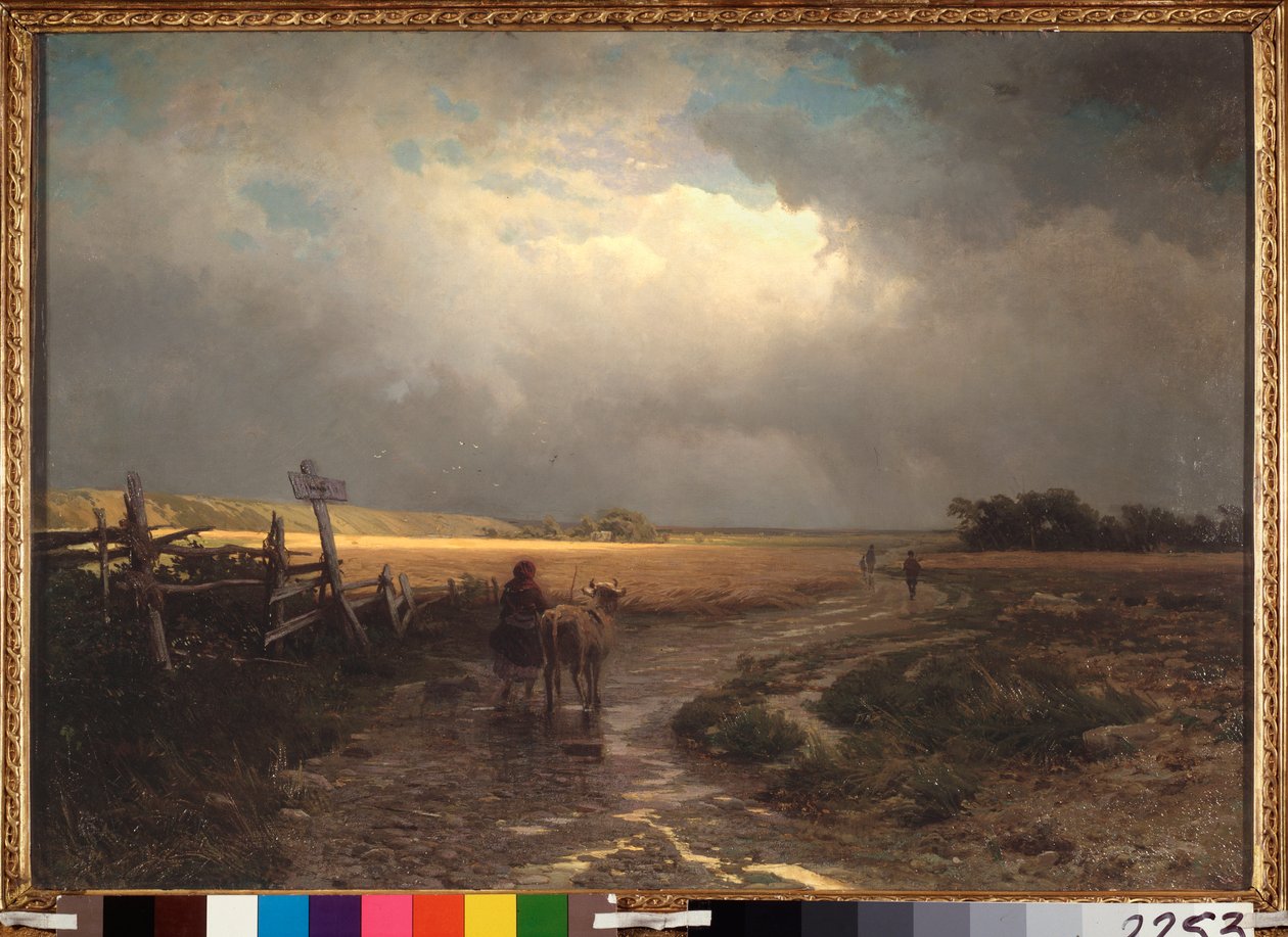 Az olvadás (olvadás) - Alekszej Kondratyevics Savrasov (Savrasov) (1830-1897) festménye, olaj, vászon alkotó: Alexei Kondratjewitsch Sawrassow