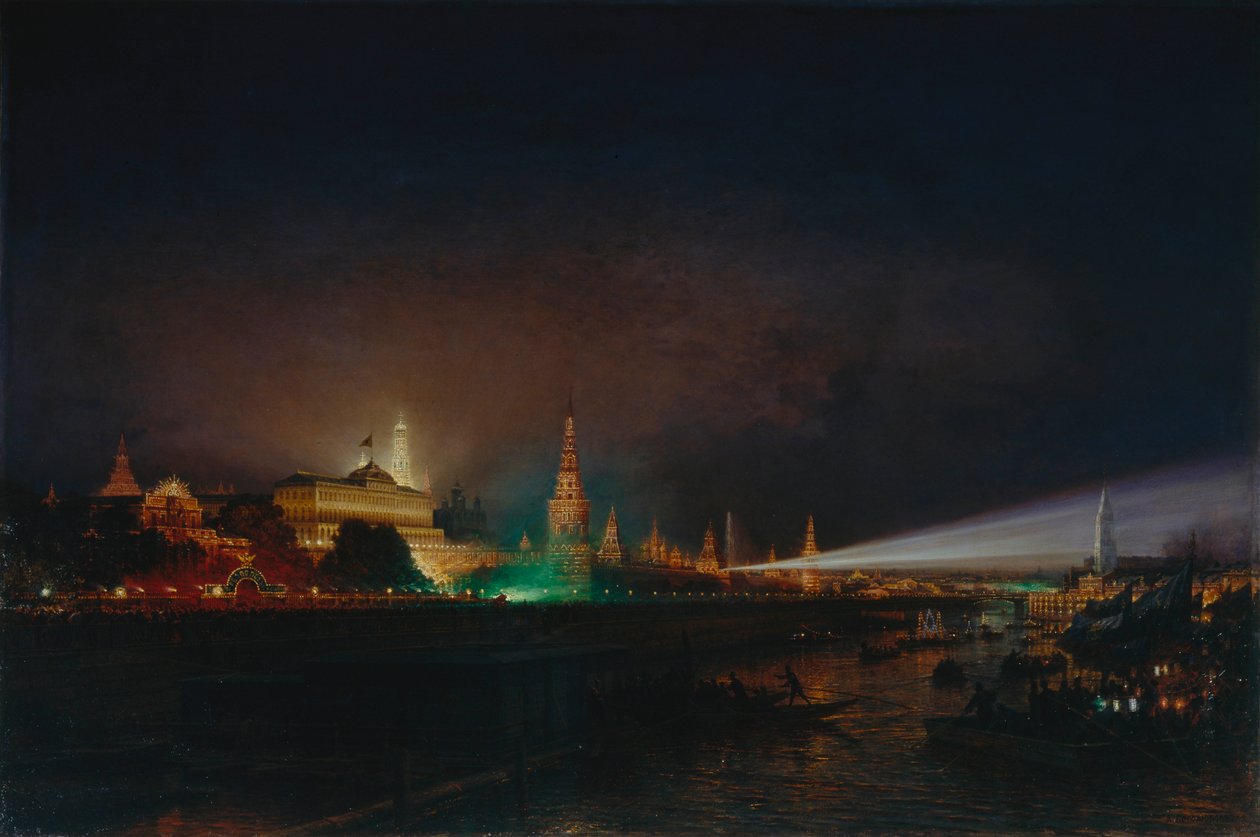 A moszkvai Kreml megvilágítása, 1883 alkotó: Aleksei Petrovich Bogolyubov