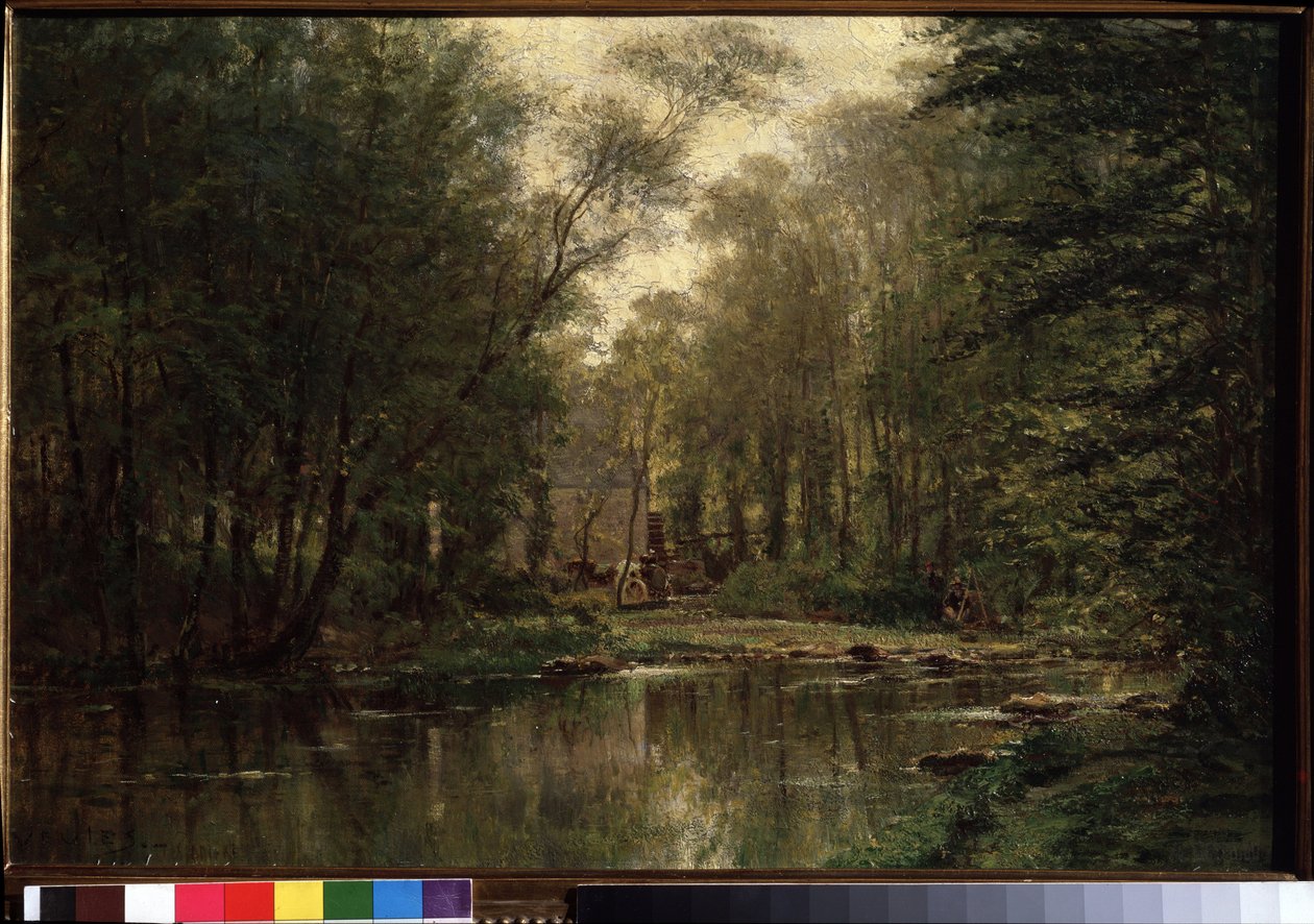 ""La Veules (vagy Veulles) tája Normandiában"" Alekszej Petrovics Bogoljubov (Bogoliubov vagy Bogoliubov) festménye (1824-1896) 1871 Állami Tretyakov Galéria, Moszkva alkotó: Aleksei Petrovich Bogolyubov
