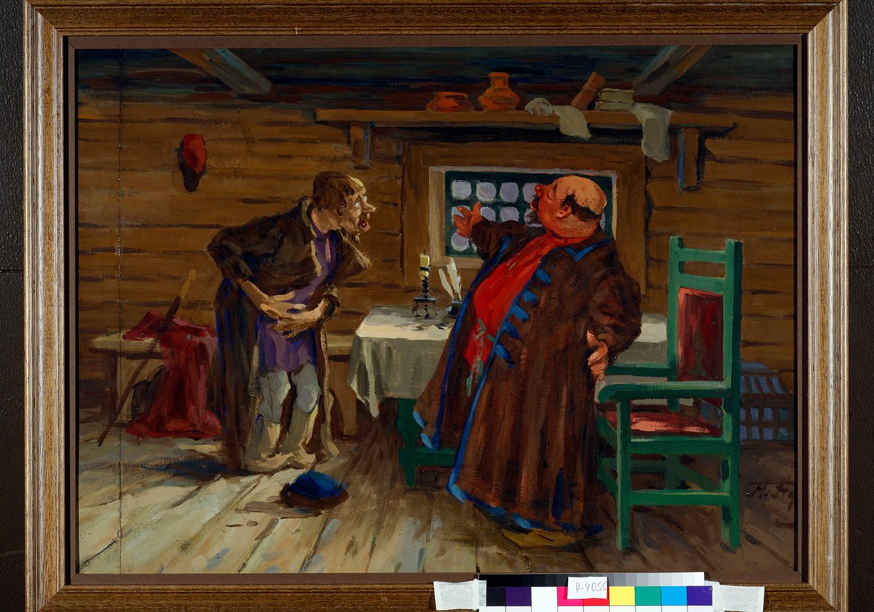 Egy beteg megy diakónushoz kezelésre - Alekszej Fjodorovics Afanasjev (Alexis Afanasyev) (1850-1920) munkája, 1910 körül, gouache papíron - Beteg jött a diakónushoz... Gouache papíron Alekszej Fjodorovics Afanasjev (1850) -1920), c1910 - 48 alkotó: Aleksey Fyodorovich Afanasiev